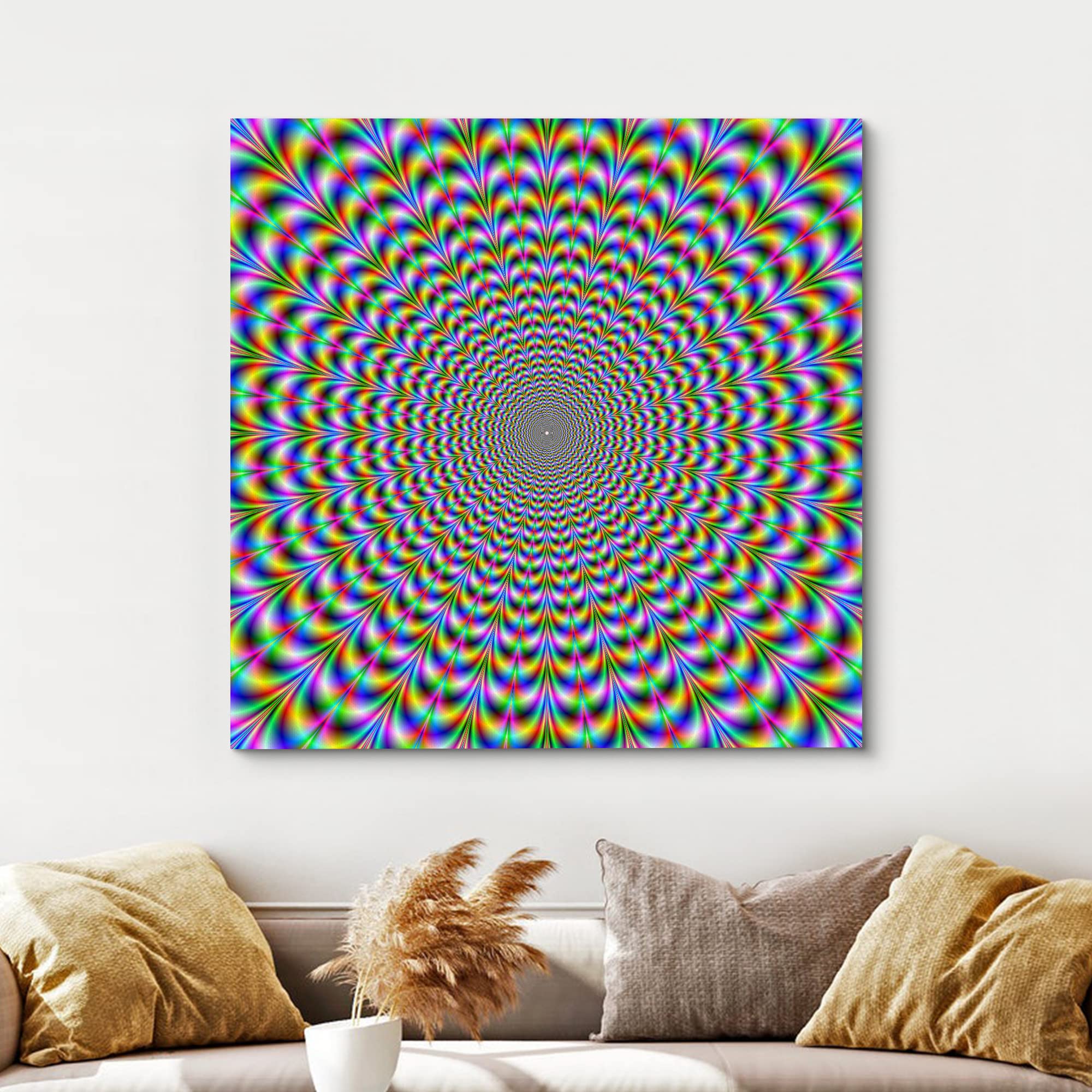 Wall26 - Canvas Prints Wall Art - Holographic Optical Illusion Spiral Rainbow | Modern Wall Decor/Home Decoration Stretched Gall