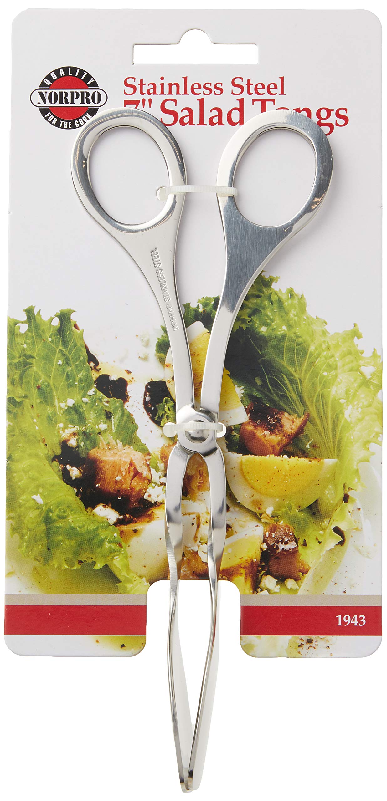 Norpro Stainless Steel Serving Tongs, 7.5 Inch, Silver, Model 1943