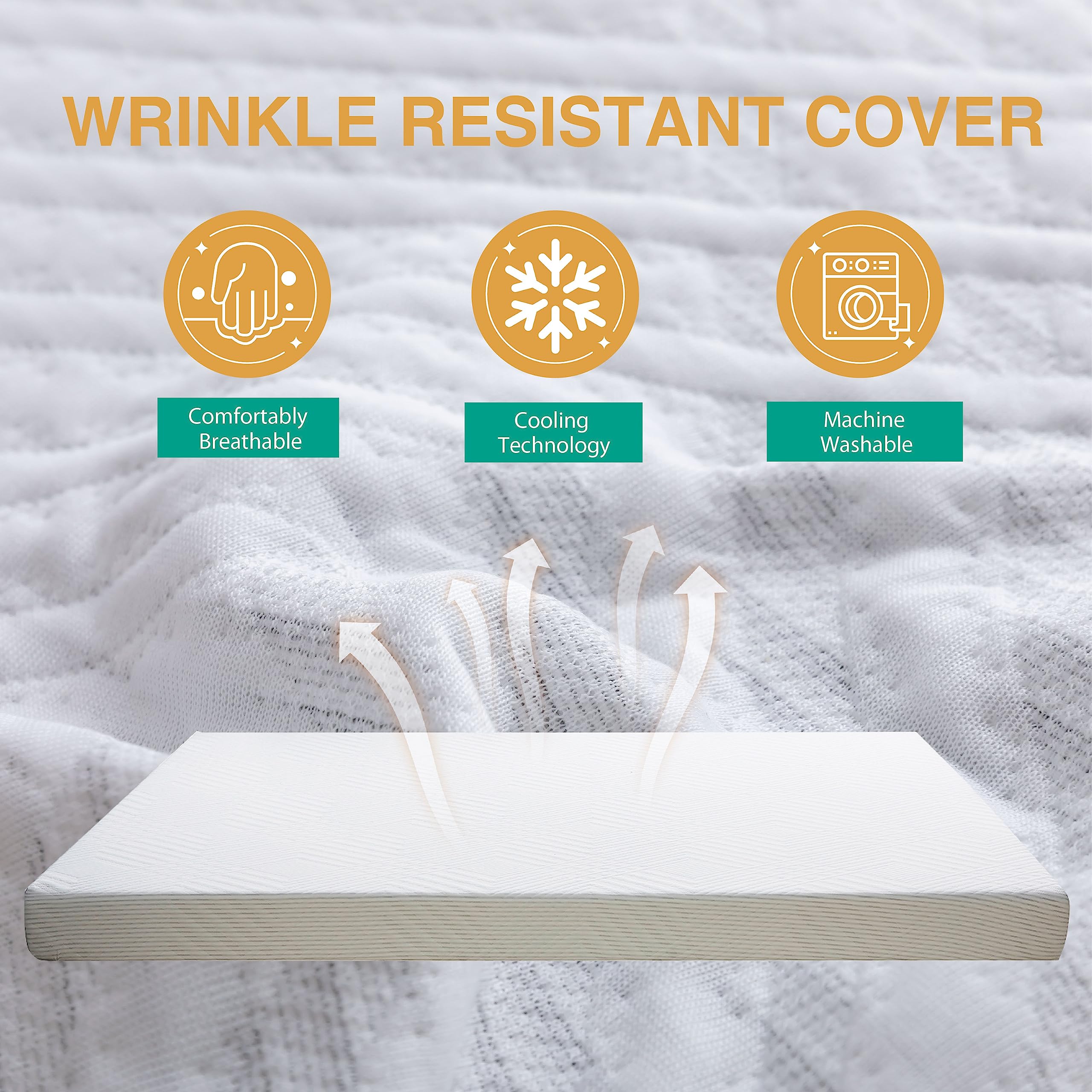 Dyonery 4.5 Inch Memory Foam Sofa Bed Mattress Replacement With Fiberglass-Free Fabric And Washable Cover For Sleeper Sofa And C