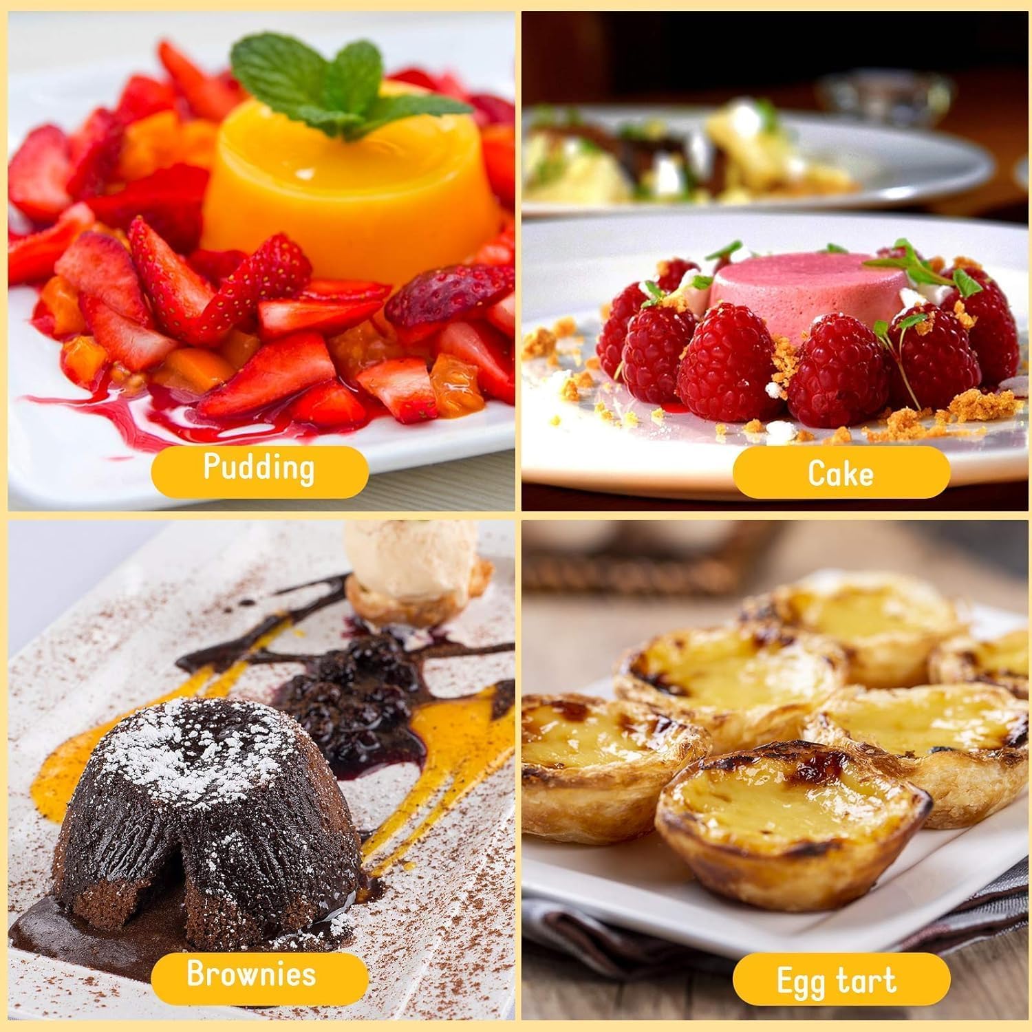 Cabilock 6Pcs Pudding Cup Circle Cake Pan Mini Baking Pans Stainless Steel Muffin Pan Single Cupcake Pan Pudding Molds Cups Egg