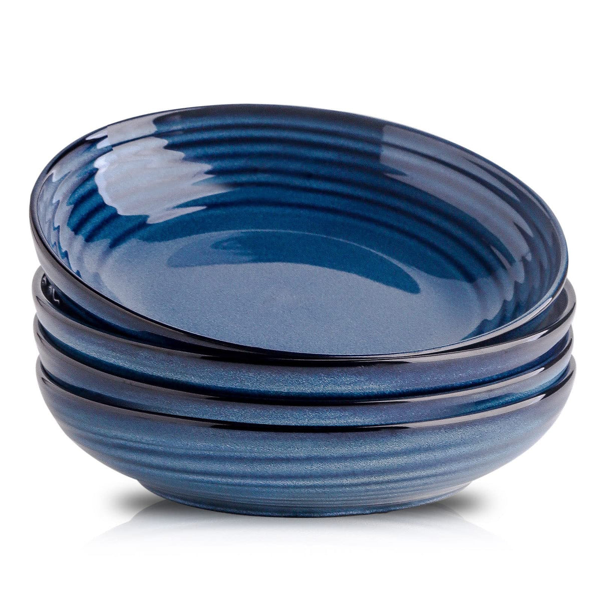 Hasense Ceramic Pasta Bowls Set Of 4, 32 Ounce Salad Serving Bowls For Kitchen, 8.7 Inch Large Shallow Bowls For Pasta Salad Din