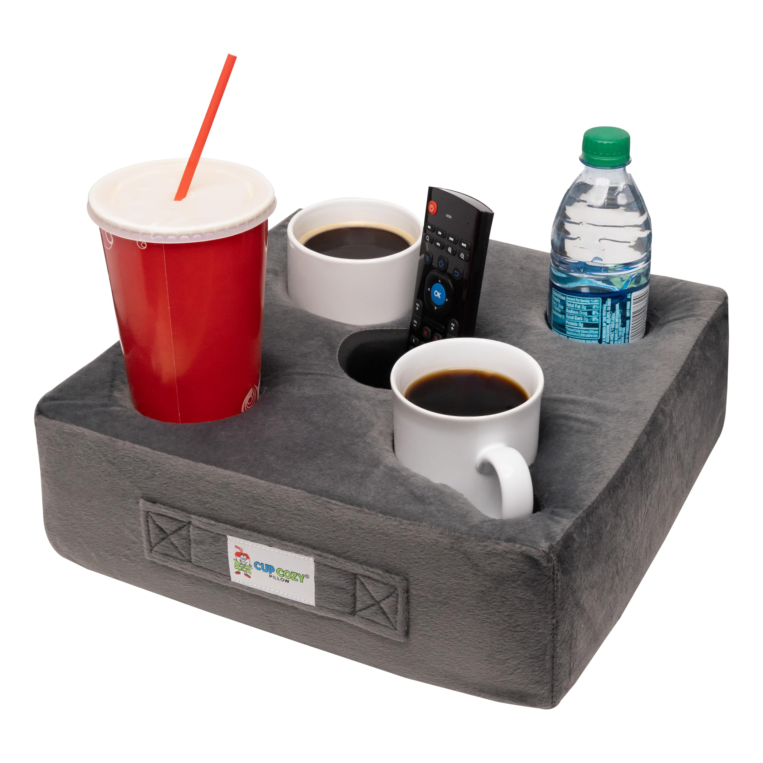 Cup Cozy Deluxe Pillow (Gray) *As Seen On Tv* -The World'S Best Cup Holder! Keep Your Drinks Close And Prevent Spills. Use It An