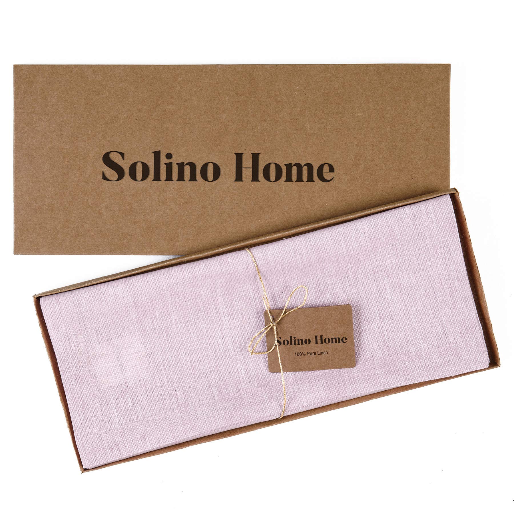 Solino Home Linen Table Runner 60 Inch - 100% Pure Linen Bubblegum Pink Short Table Runner 14 X 60 Inch Ideal For Dresser And Co