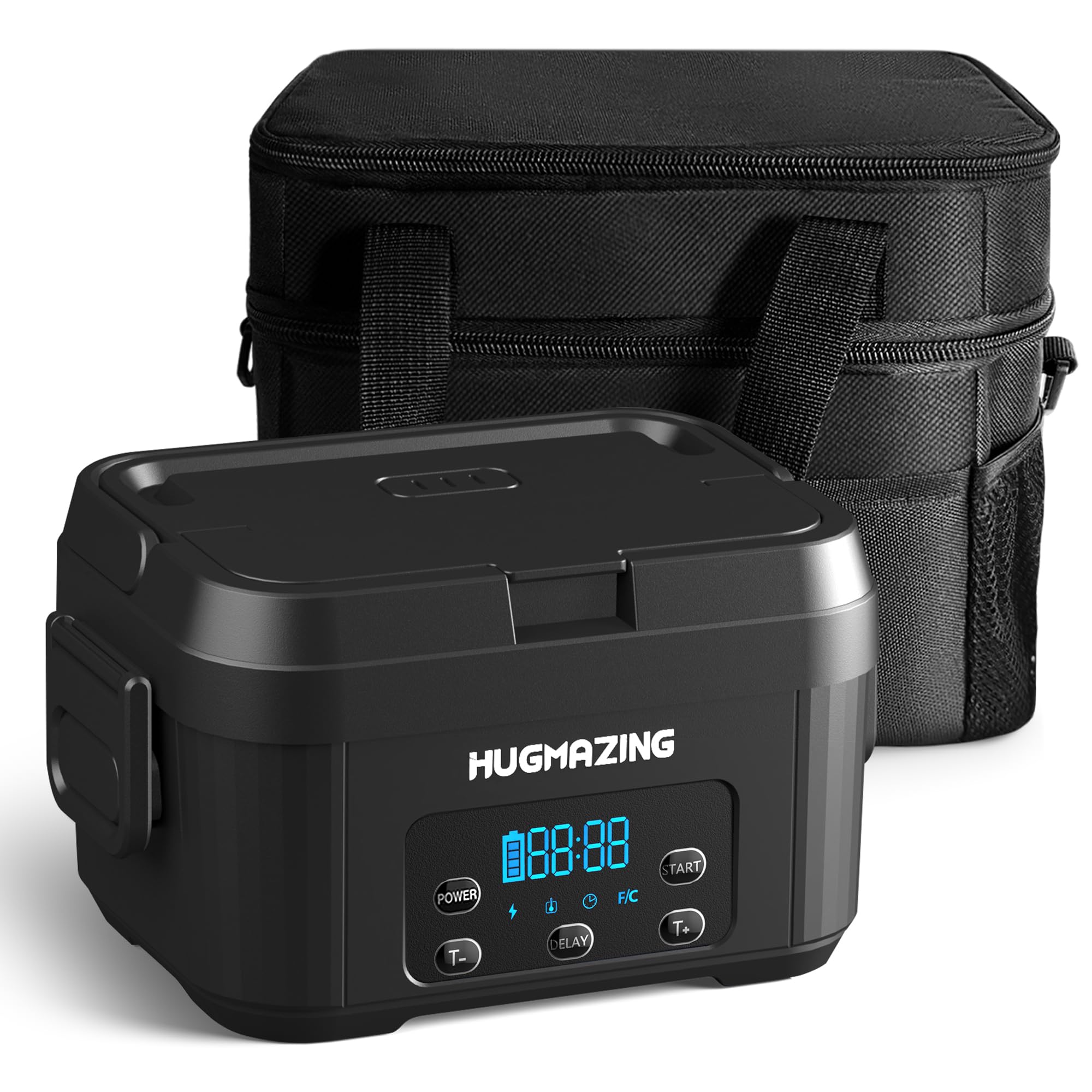 Hugmazing Cordless Electric Lunch Box - Rechargeable Self-Heating Food Warmer With 1100Ml Ss Container, Battery-Powered Heated L