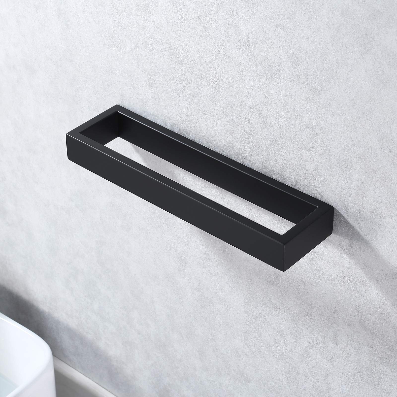 KES Hand Towel Holder Black Towel Ring 10 Inch Towel Holder Matte Black Modern Wall Mount SUS304 Stainless Steel  A23080-BK