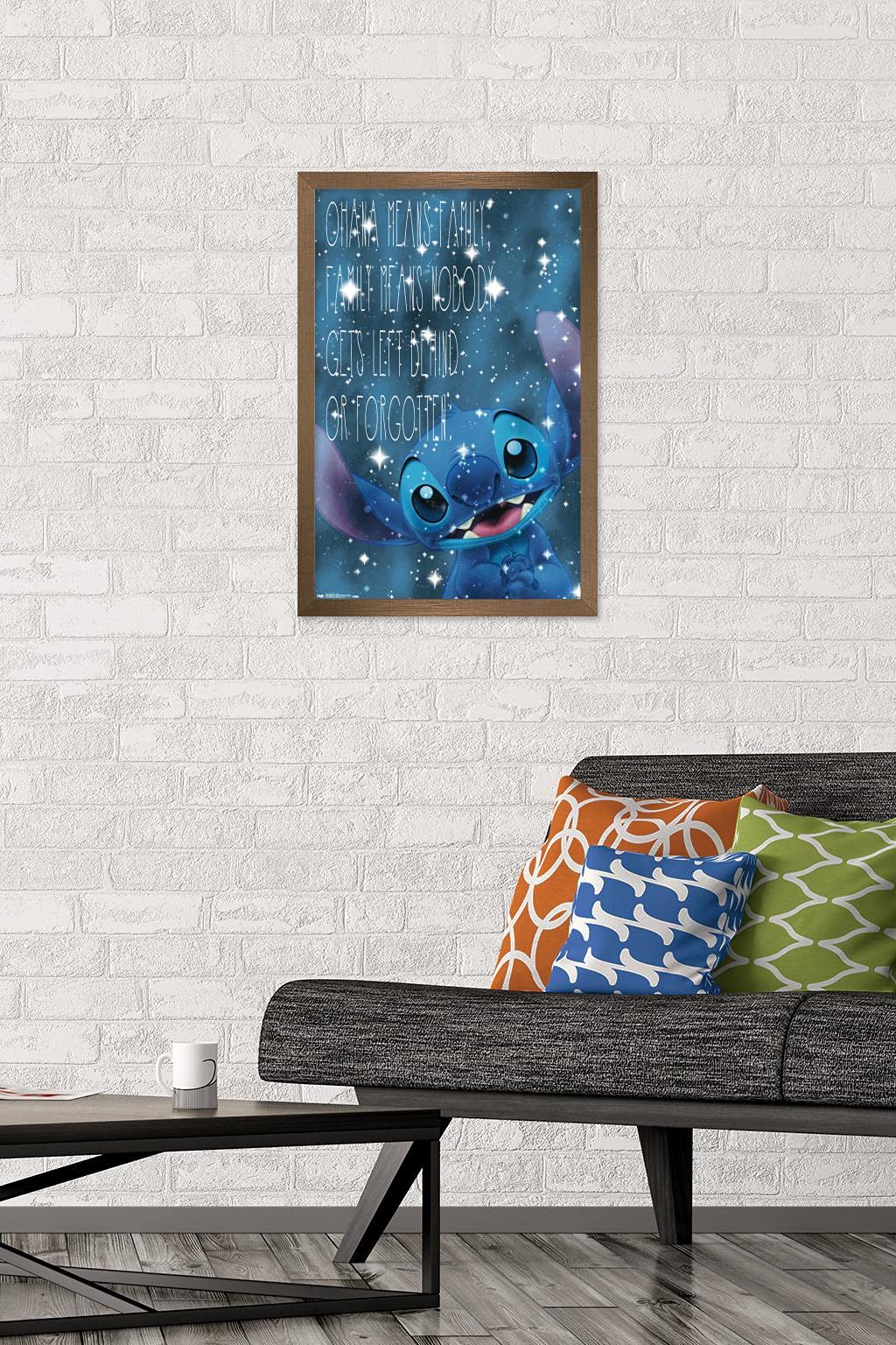 Trends International Disney Lilo And Stitch - Ohana Wall Poster, 14.725'' X 22.375'', Bronze Framed Version
