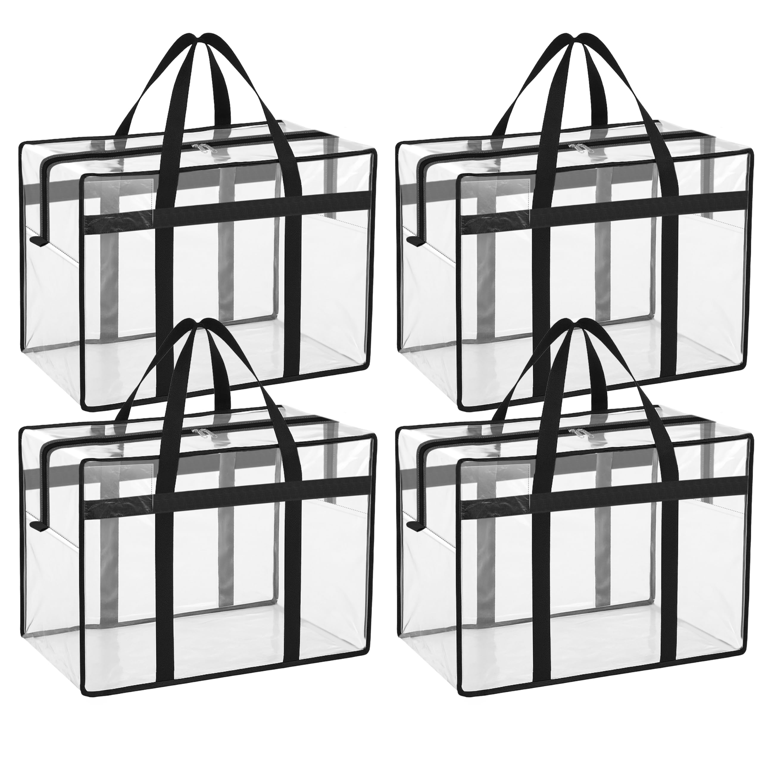 Storite 4 Pack 70 L Moisture Proof Transparent Underbed Storage Bag/Clothing Storage Organiser/Toy Storage/Blankets Storage Bag 