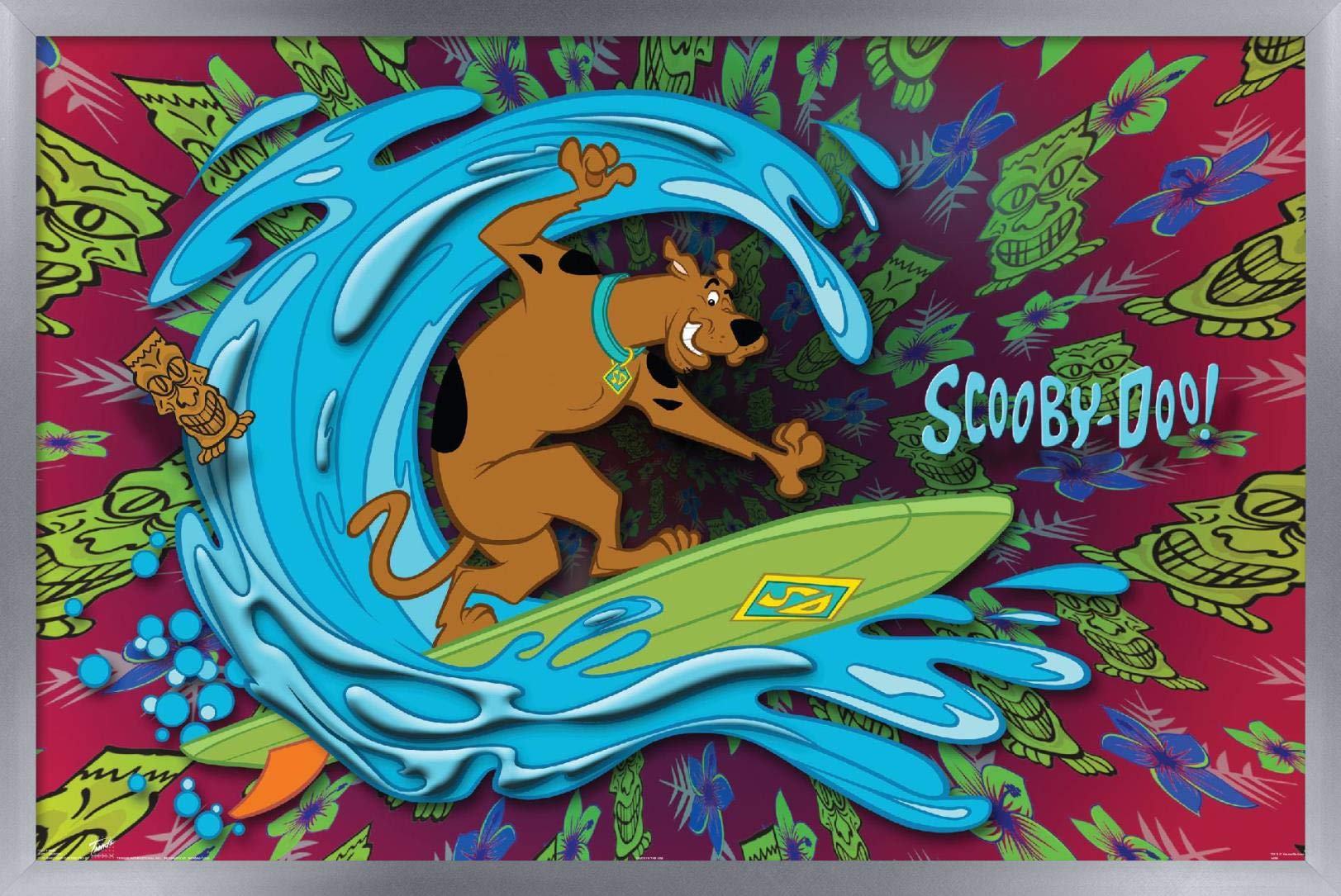 Trends International Scooby-Doo - Surf Wall Poster, 14.725'' X 22.375'', Silver Framed Version
