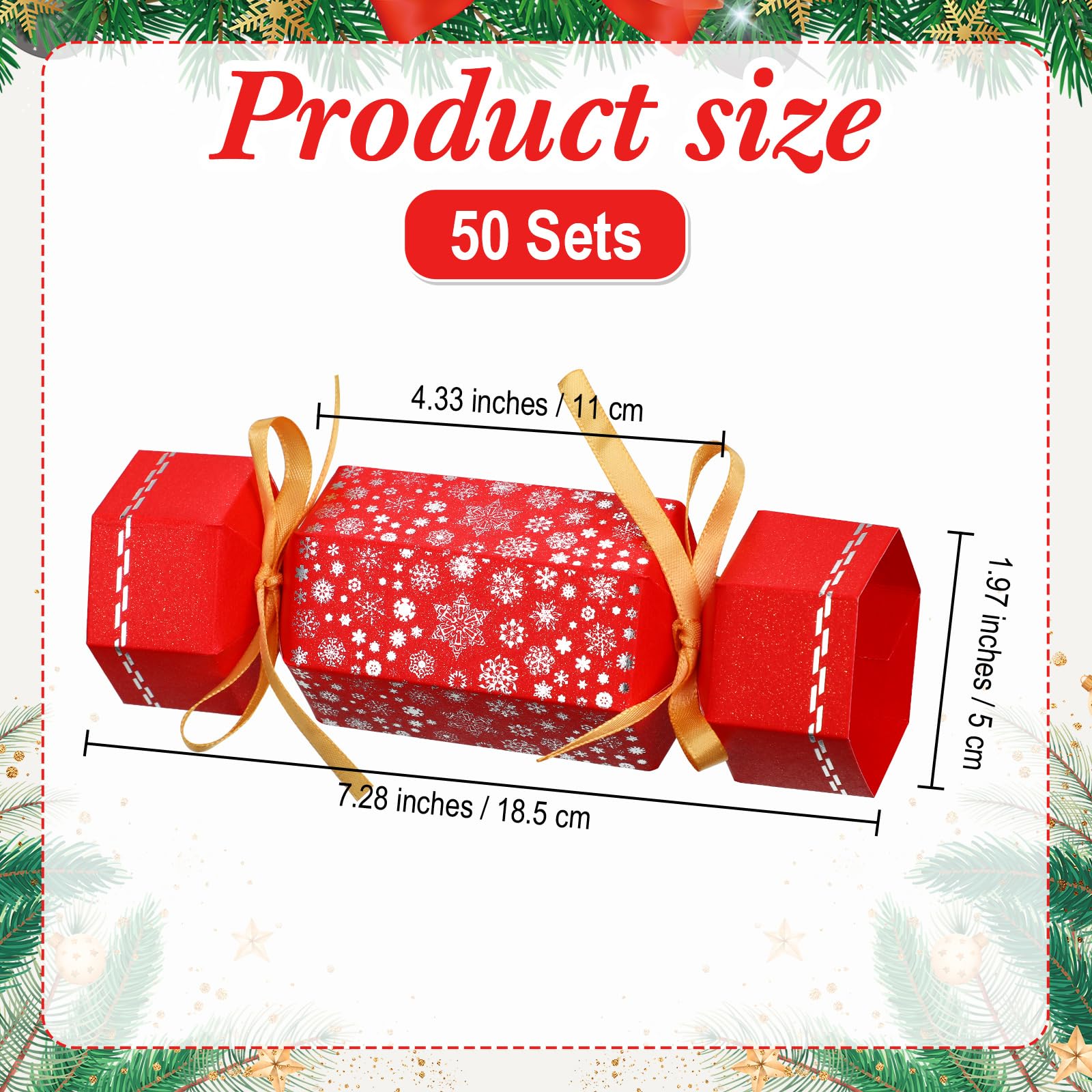 Xinnun 50 Packs Christmas Cracker Kit No Snap Xmas Party Table Favors Snowflake Reindeer Diy Christmas Party Cracker Candy Boxes