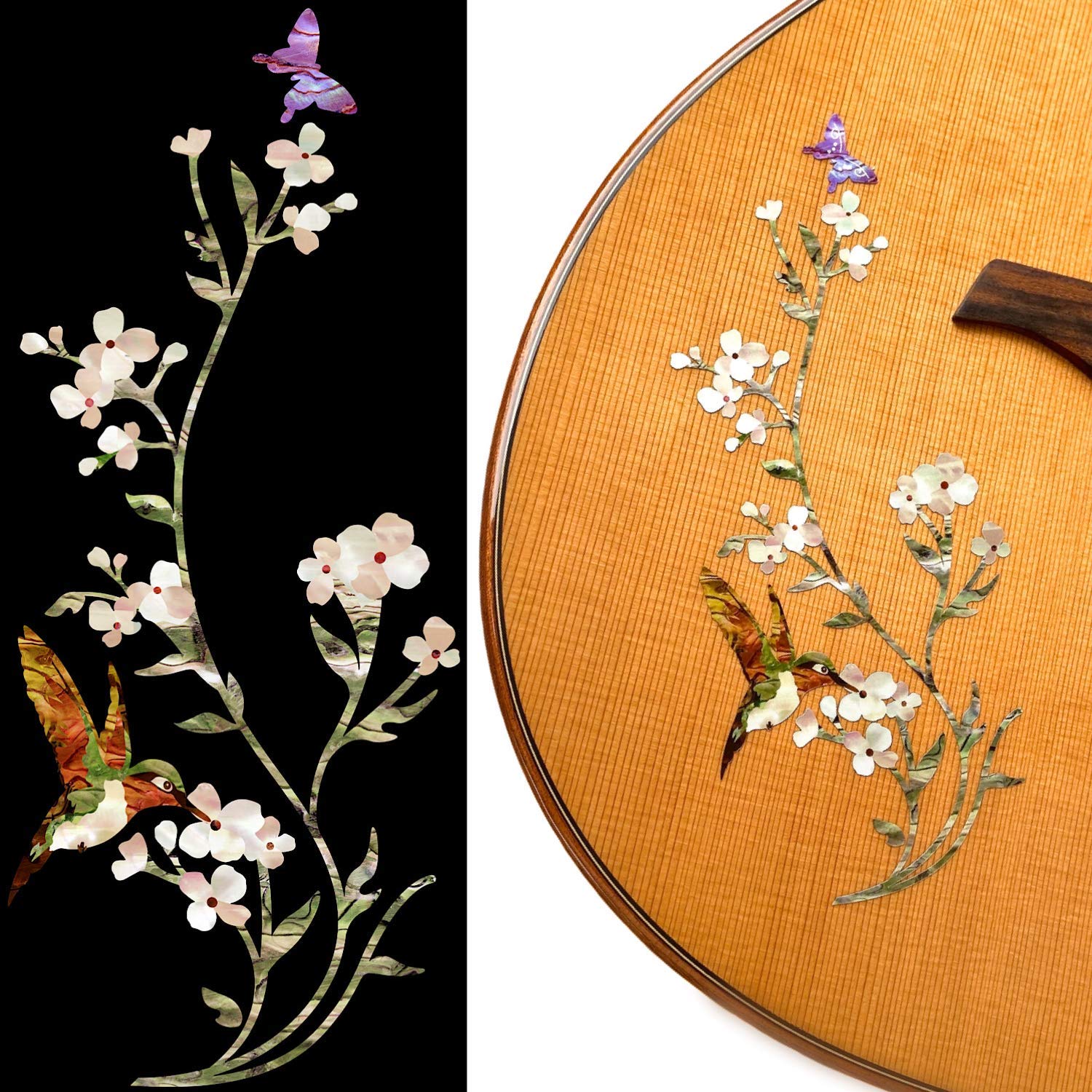 Inlaystickers For Guitars & Bass - In The Garden, B-168Itg