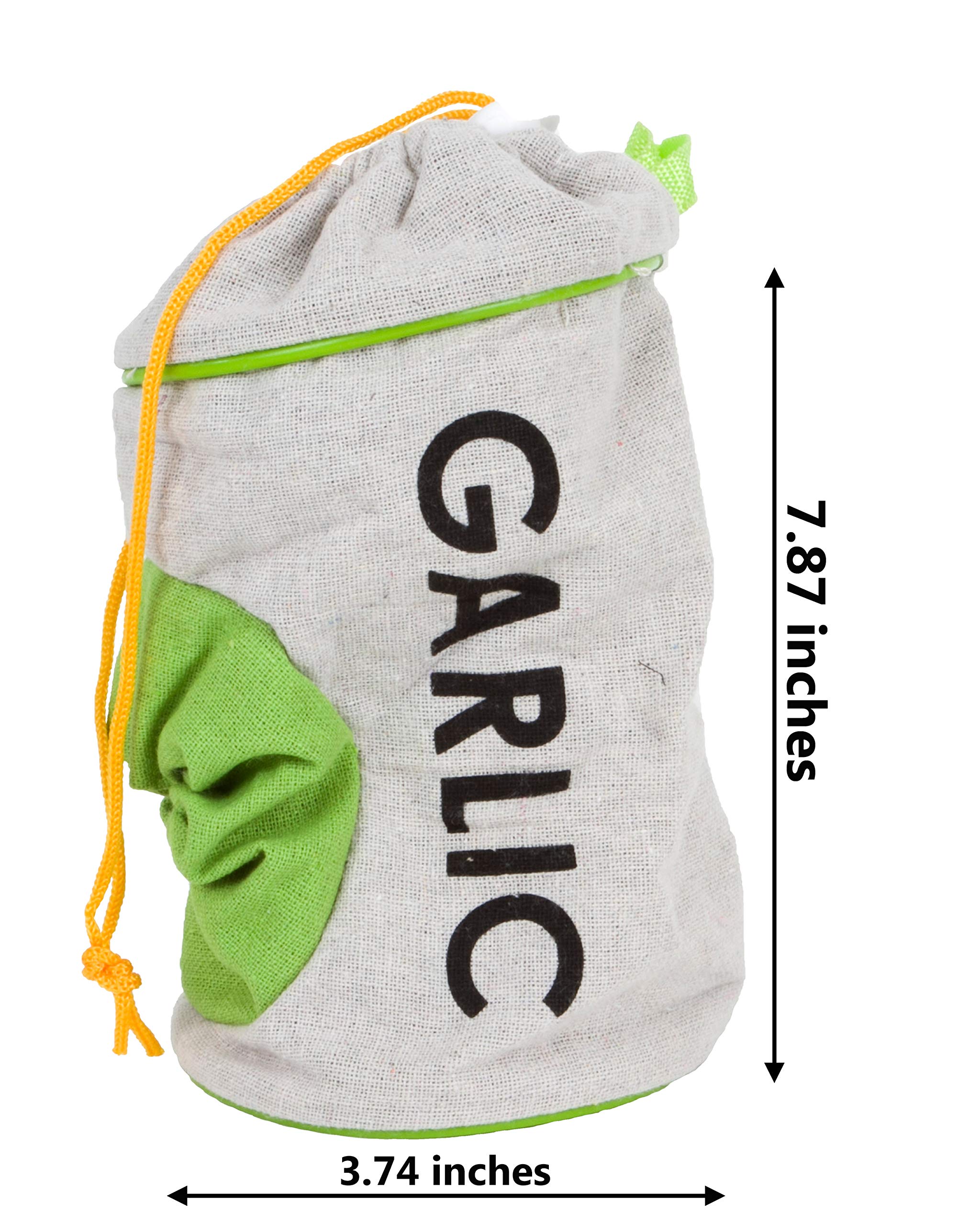 Evriholder Garlic Keeper, Double Drawstring Feature Protects From Light And Delays Spoilage Sprout-Free Vegetable Storage Bag, 1