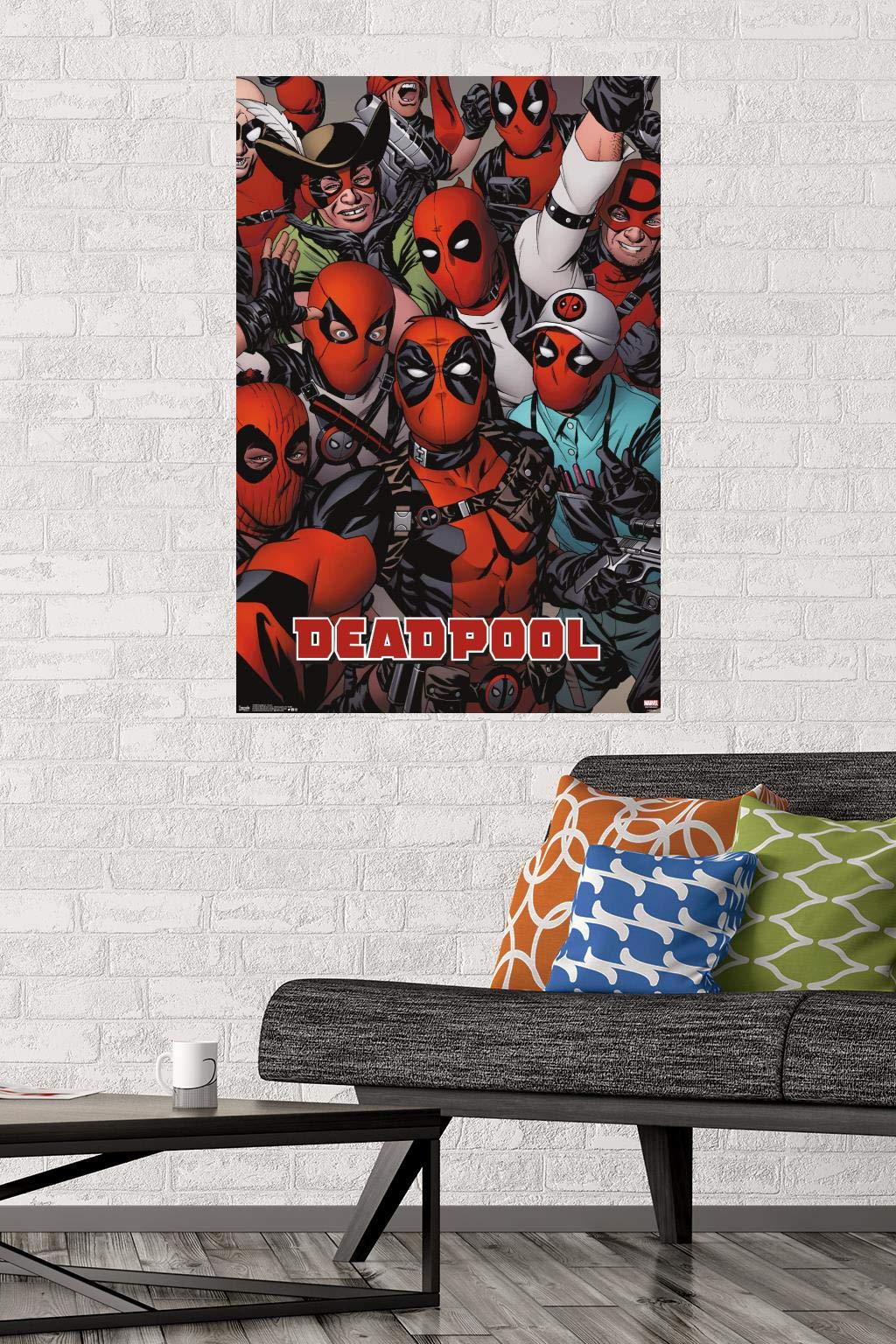 Trends International Marvel Comics - Deadpool - Faces Wall Poster, 22.37'' X 34.00'', Poster & Mount Bundle