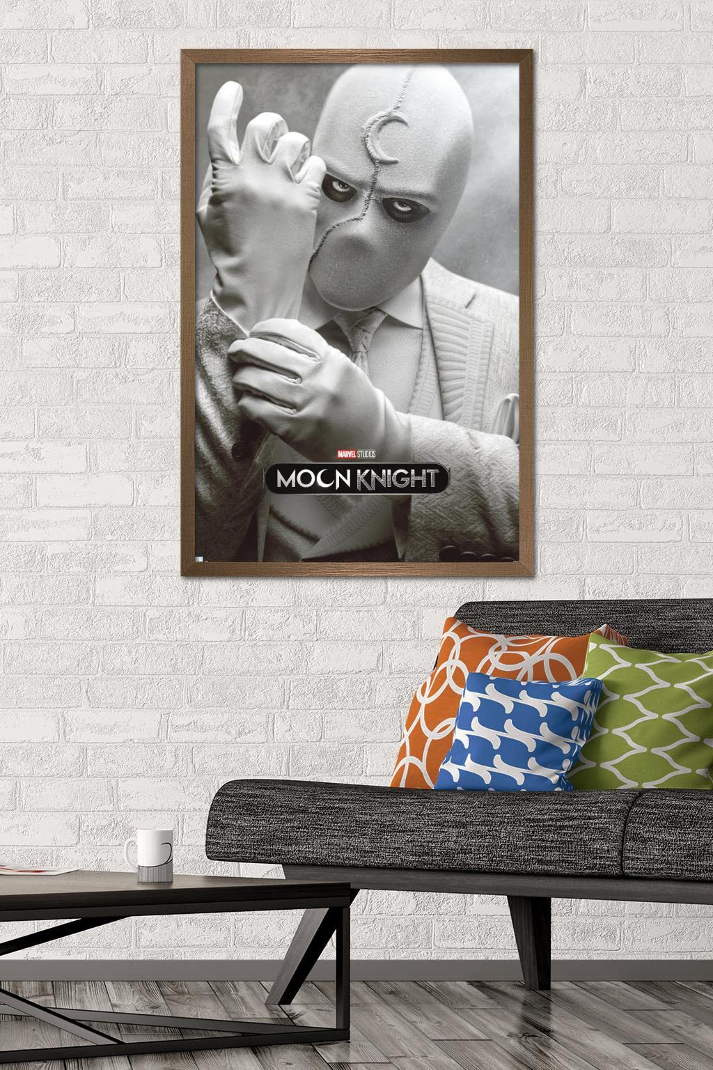 Trends International Marvel Moon Knight - Mr. Knight One Sheet Wall Poster, 22.375'' X 34'', Bronze Framed Version