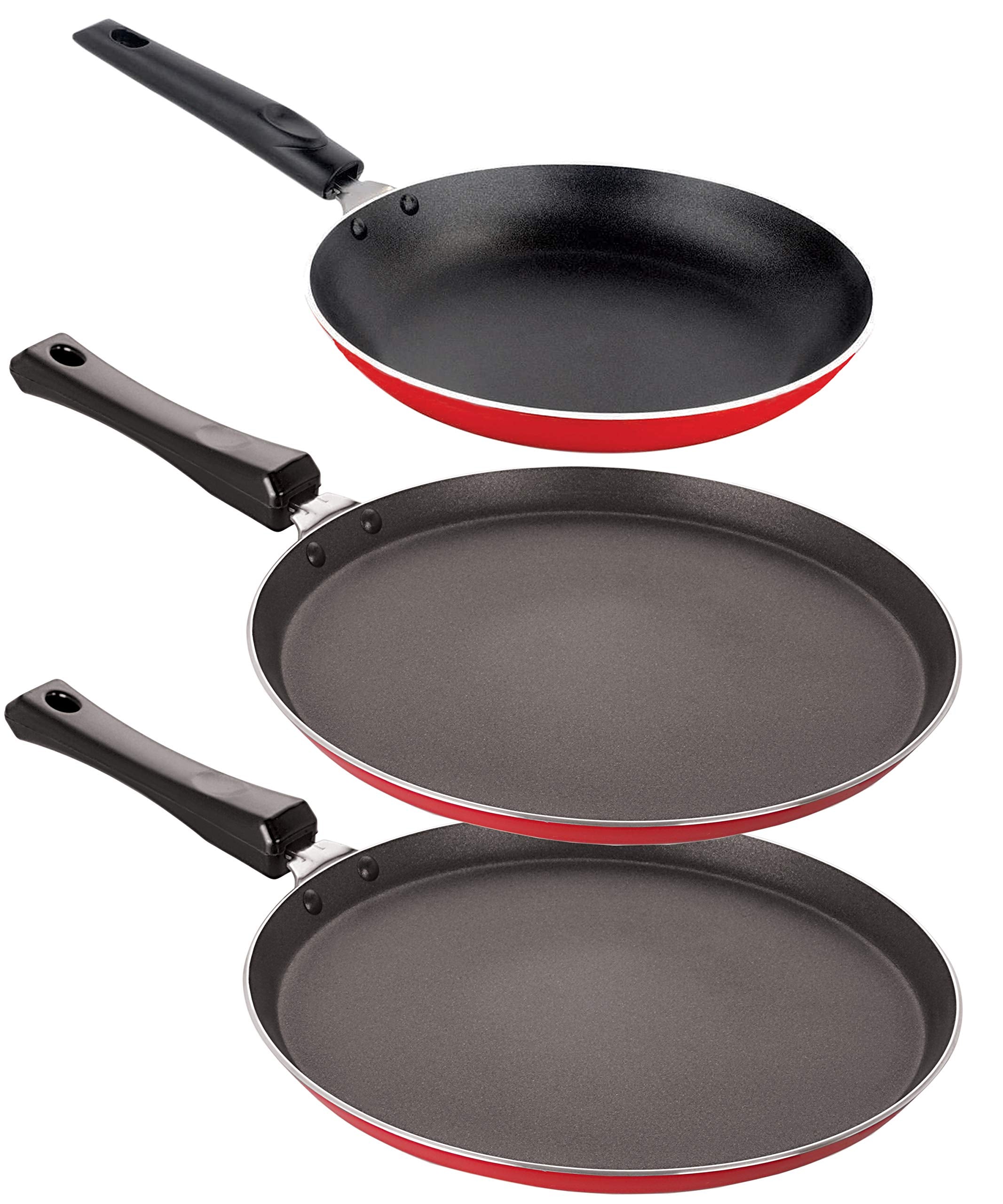 Nirlon NonStick Pfoa Free 3 Piece Gas Compatible Cookware Essential Combo Set With Supreme Quality