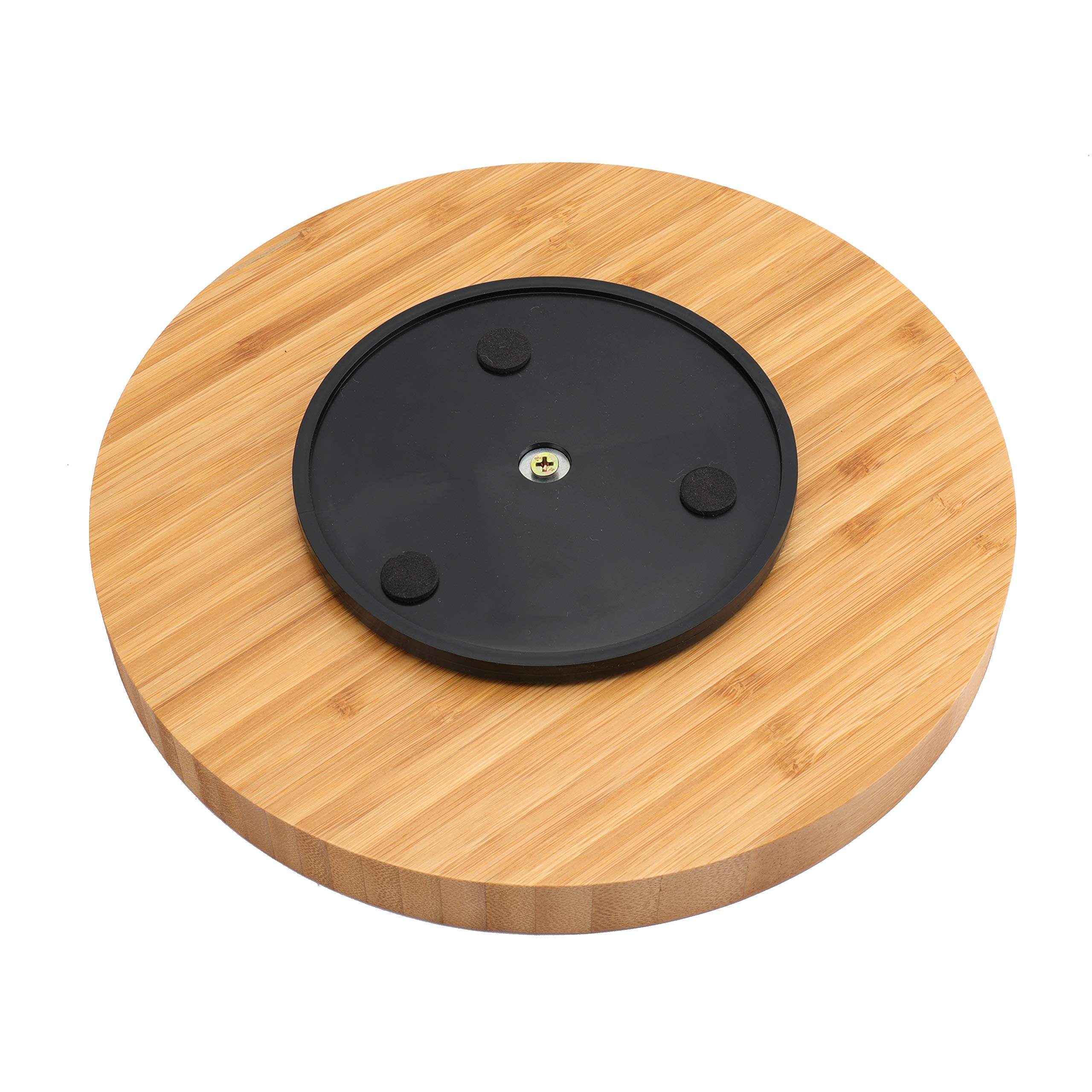 Fasmov 10 Inches Diameter Bamboo Lazy Susan Turntable, Spin Thicken Round Wood Tray Rotating Spice Rack For Kitchen Pantry Count