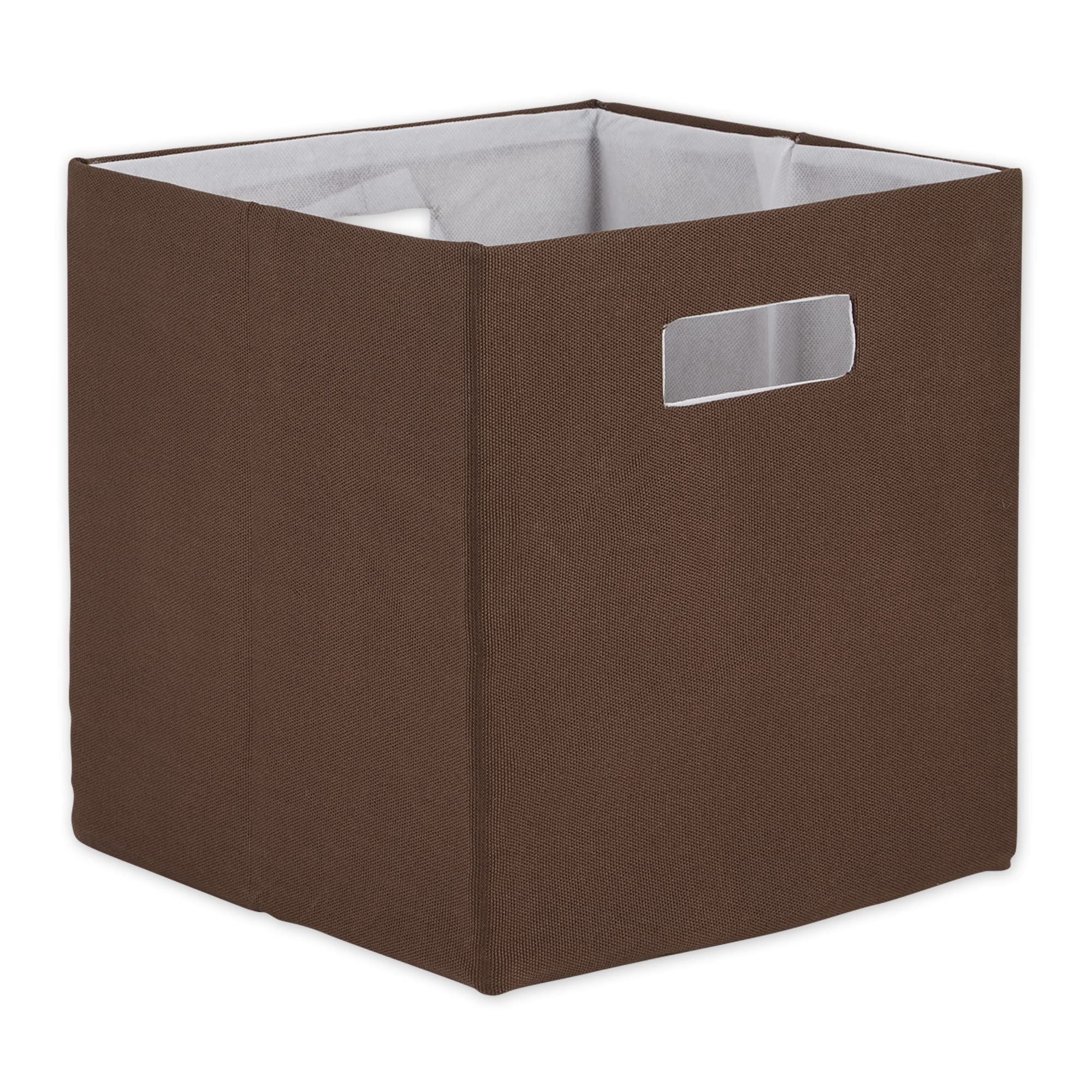POLYESTER CUBE SOLID BARK BROWN SQUARE 13x13x13