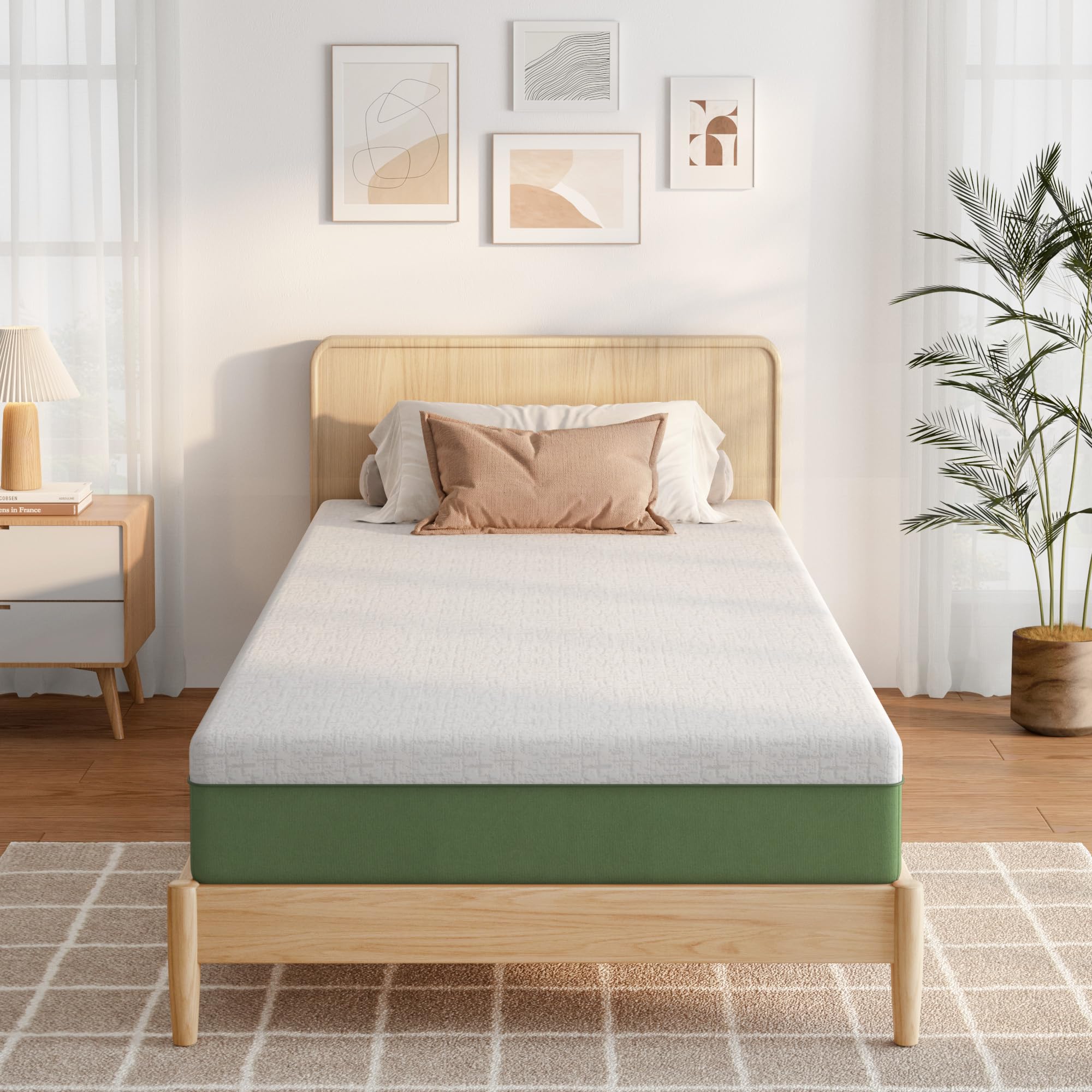 Wellynap 10 Inch Twin Size Mattress For Dorms, Daybeds, Living Room, Guest Rooms, Gel Memory Foam Mattress, Medium Firm, Removab