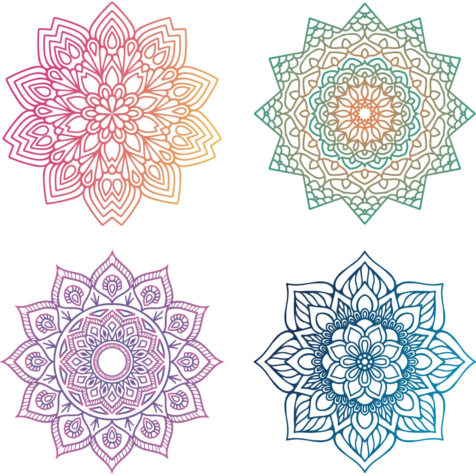 GORGECRAFT 4PCS Mandala Window Decals Static Flower of Life Glass Sliding Door Sticker Clings Vinyl Alert Film Bedroom Bathroom 