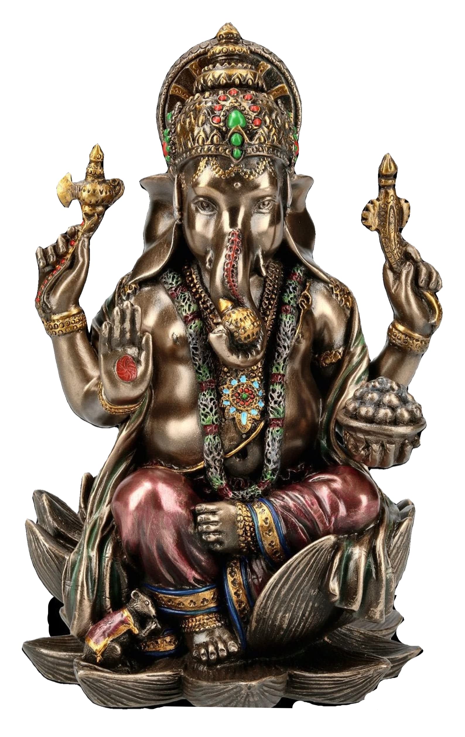 Sri Krishna Culture-New Big Beautiful Sitting Ganesh For Home Decoration-Height-8 Inches-Antique Finish-Resin