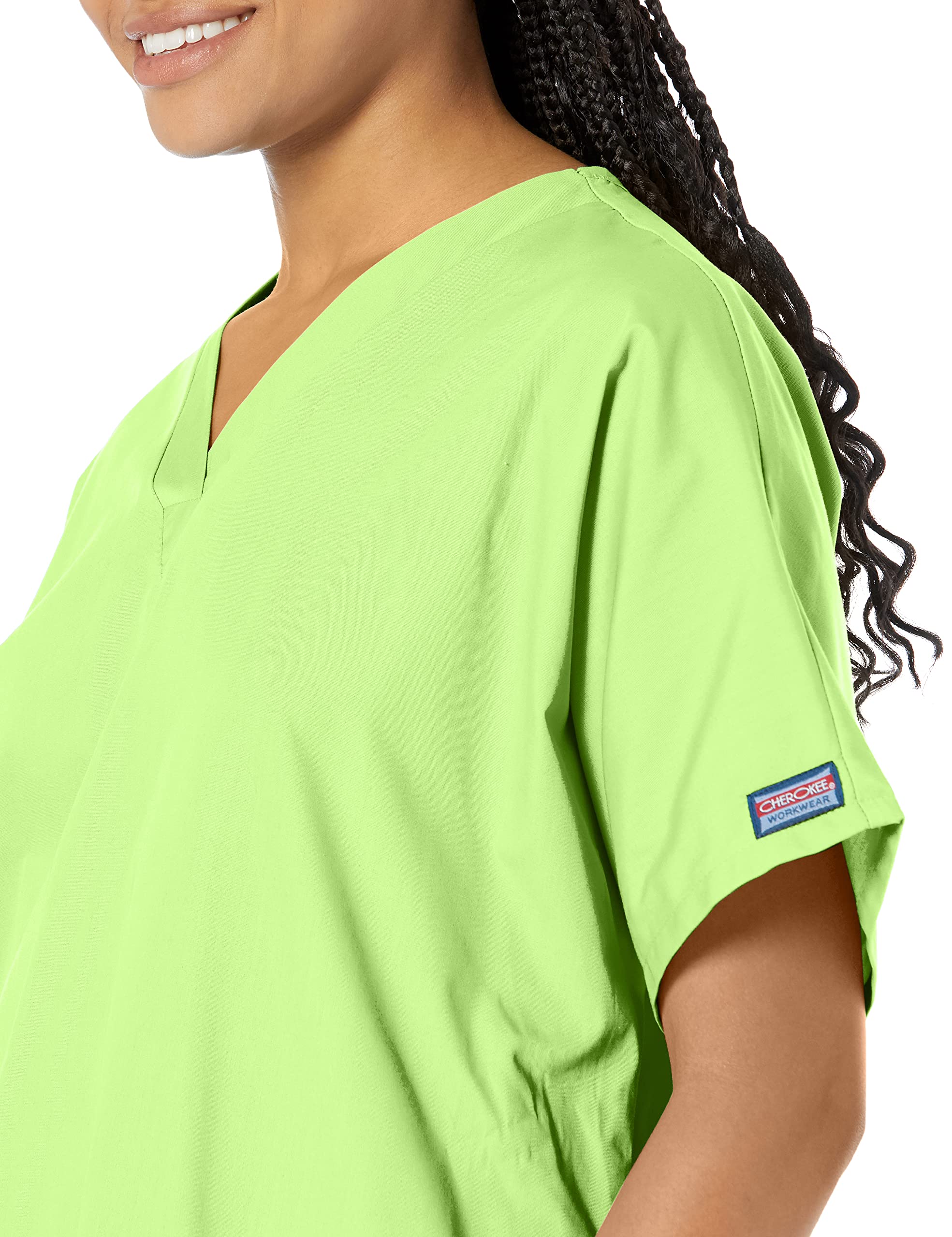 Scrubs For Women Workwear Originals V-Neck Top Plus Size 4700, 5Xl, Lime Green