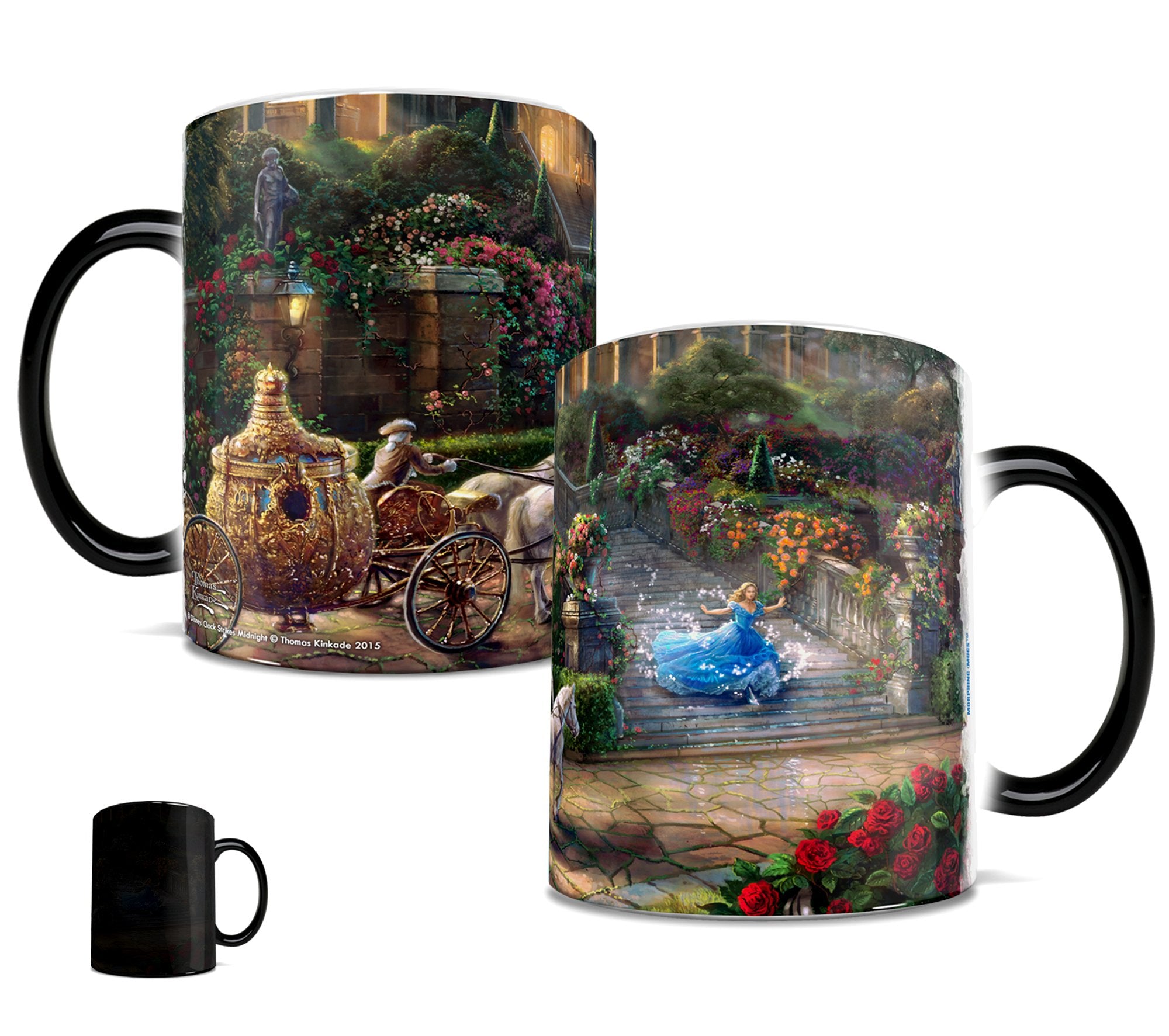 Morphing Mugs Disney Cinderella Color Changing Mug - 11 oz Ceramic - Black - Heat Sensitive - Model COMINHKPR129914