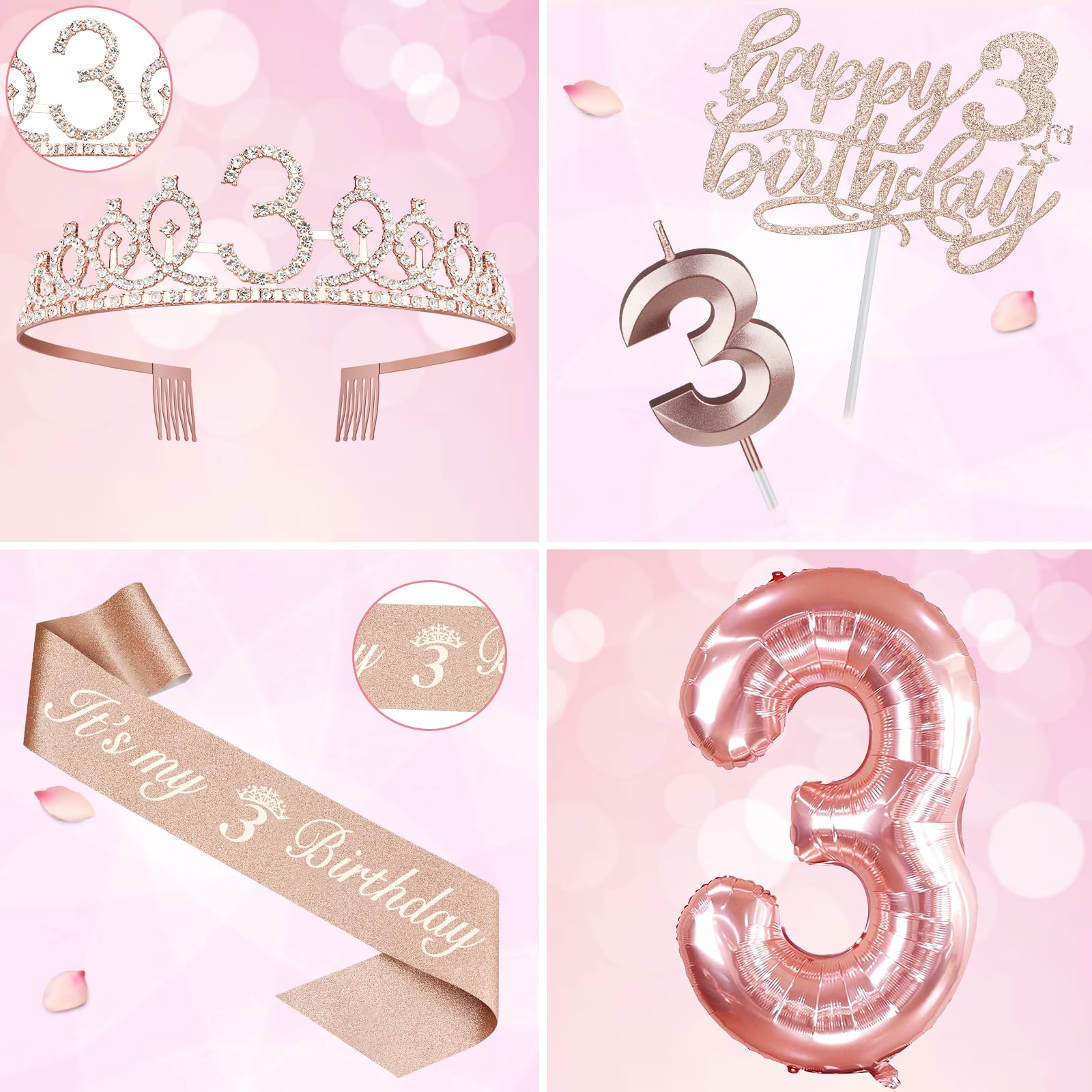 27Th Birthday Decorations For Women Including 27Th Birthday Sash And Tiara For Women, 27Th Birthday Candles And Cake Topper, Num