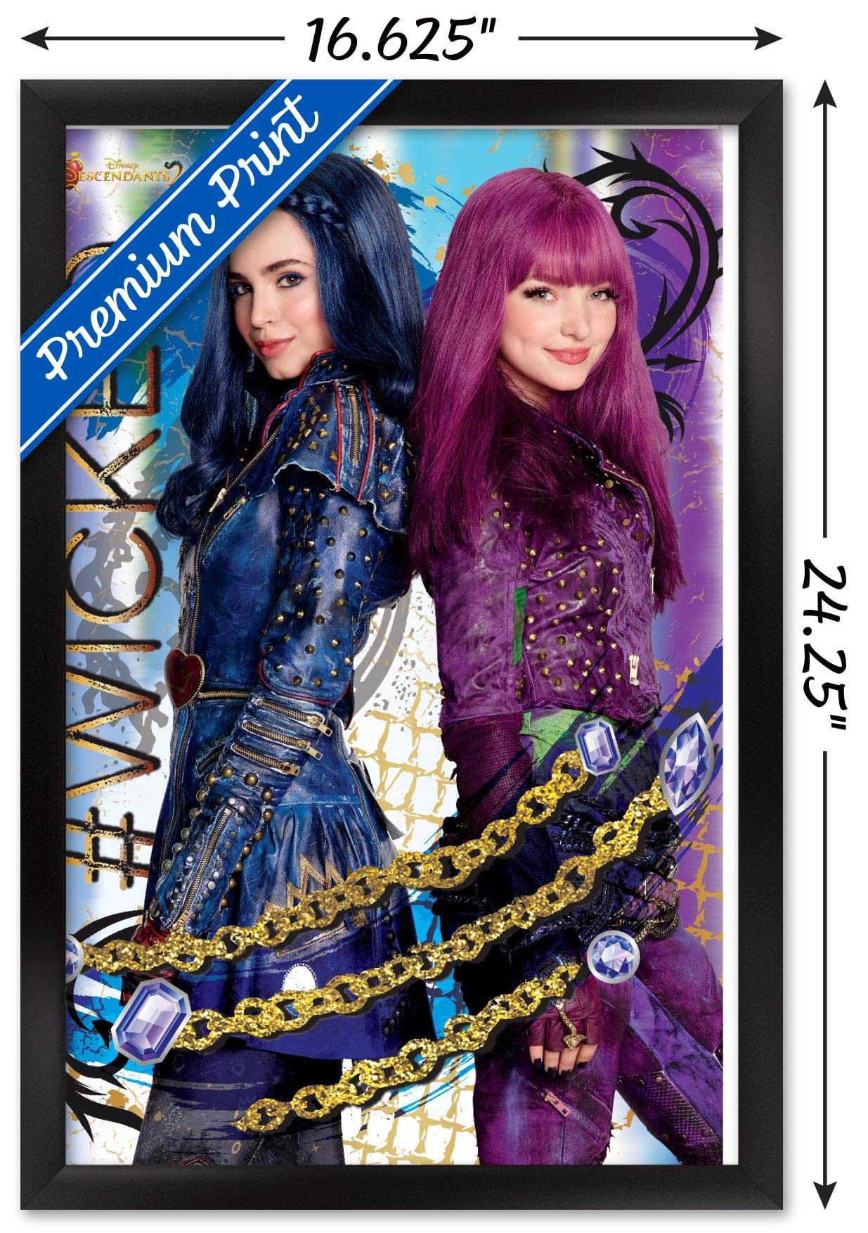 Trends International Disney Descendants 2 - Wicked Wall Poster, 14.725'' X 22.375'', Black Framed Version