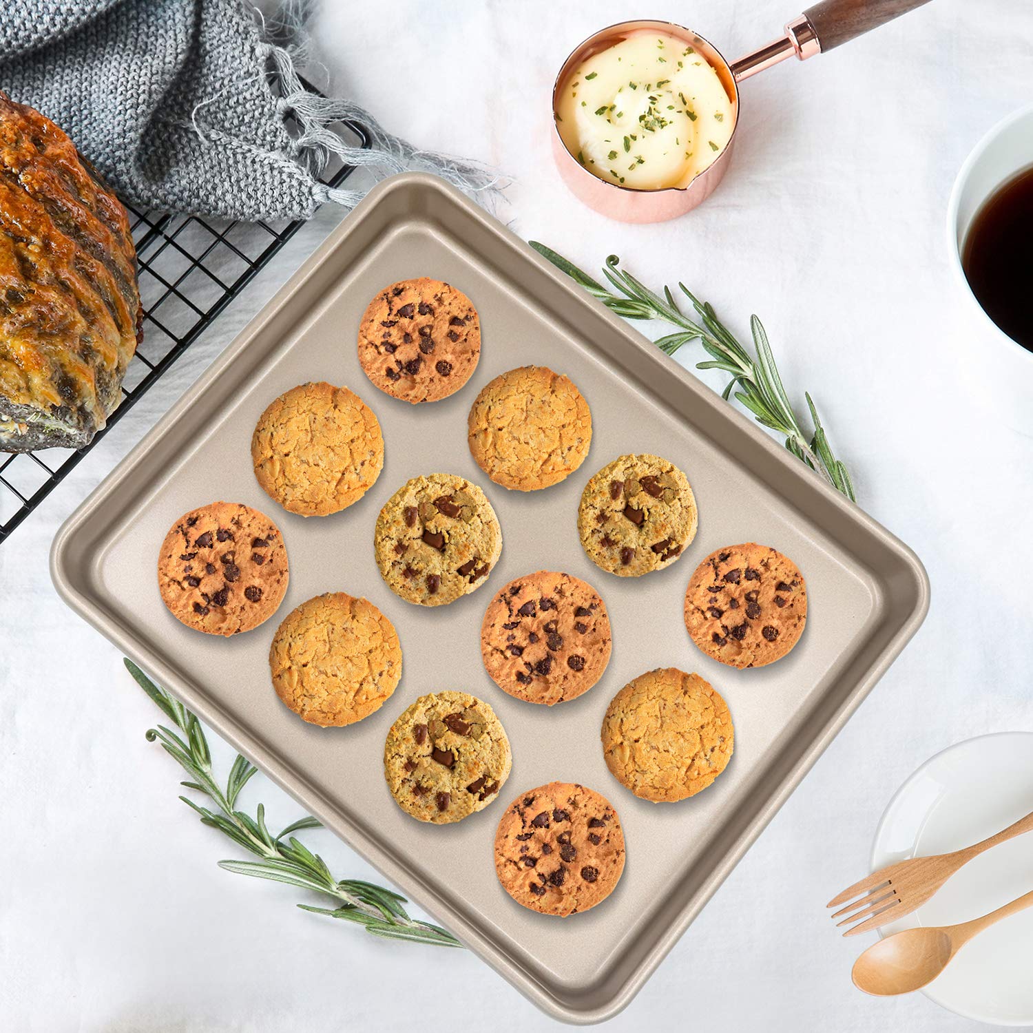 11 Inch Baking Sheets For Oven, Shinsin Nonstick Toaster Oven Pans Heavy Carbon Steel 11X9 Inch Quarter Sheets Pan For Baking, 1