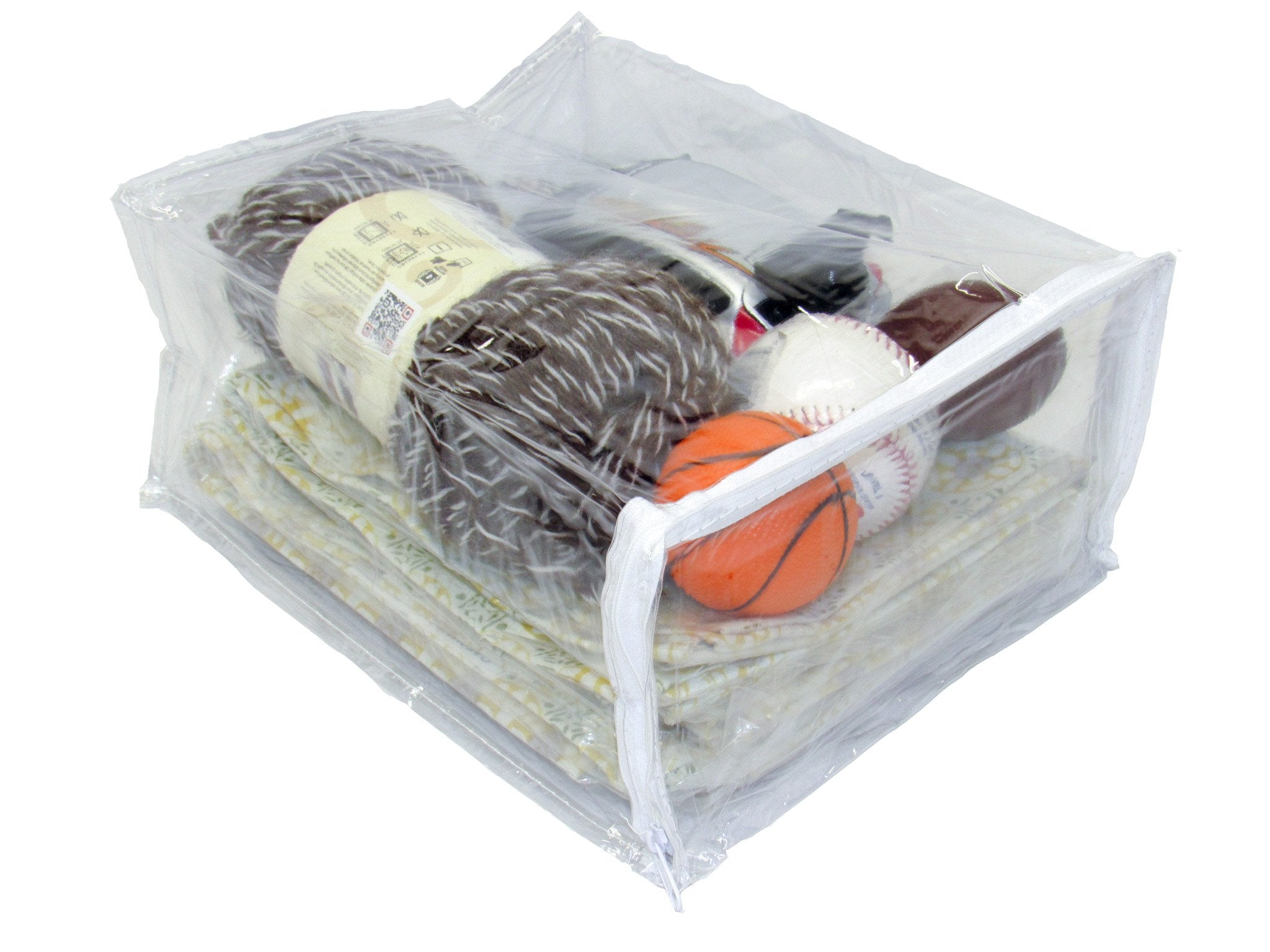 20-Pack Heavy Duty Vinyl Zippered Closet Square Storage Bags (Clear) For Sweaters, Blankets, Arts & Crafts, Toys And Much More!