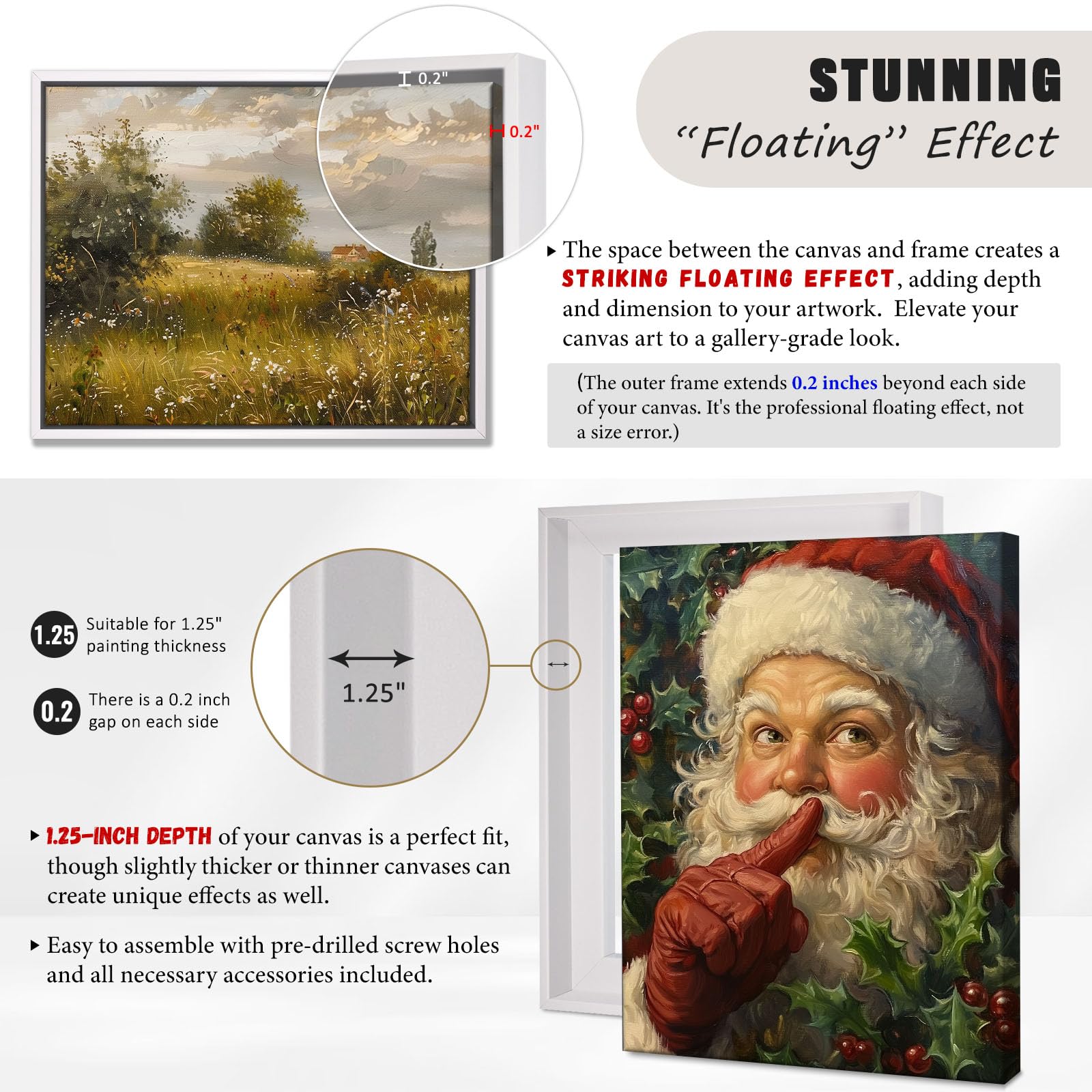 Custom Floater Frame Texas Art Floater Frame for Finished Canvas Custom Floater Frame Kit f ...