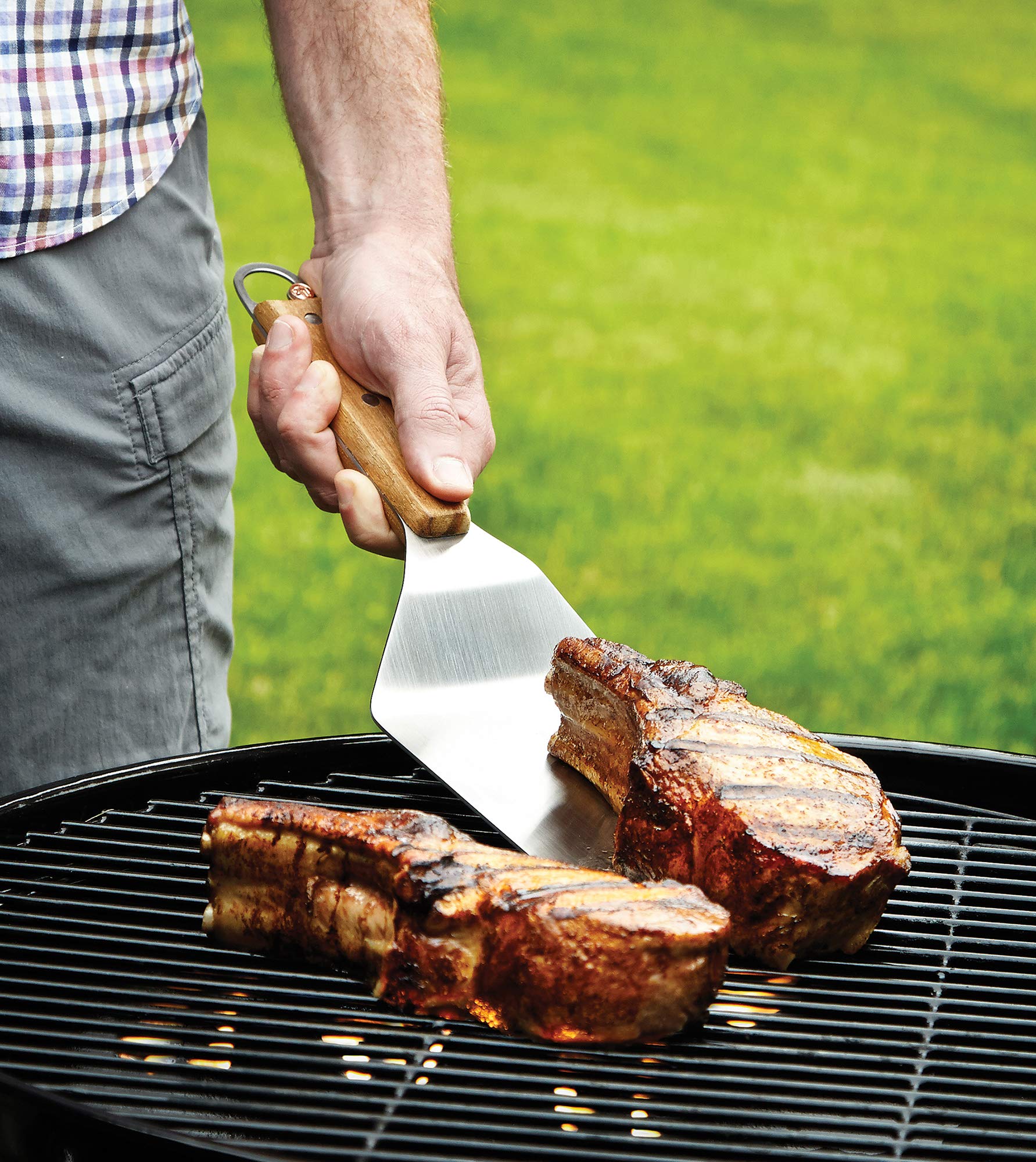 Outset Heavy Duty Grill And Griddle Spatula, 14.25-Inch, Metallic