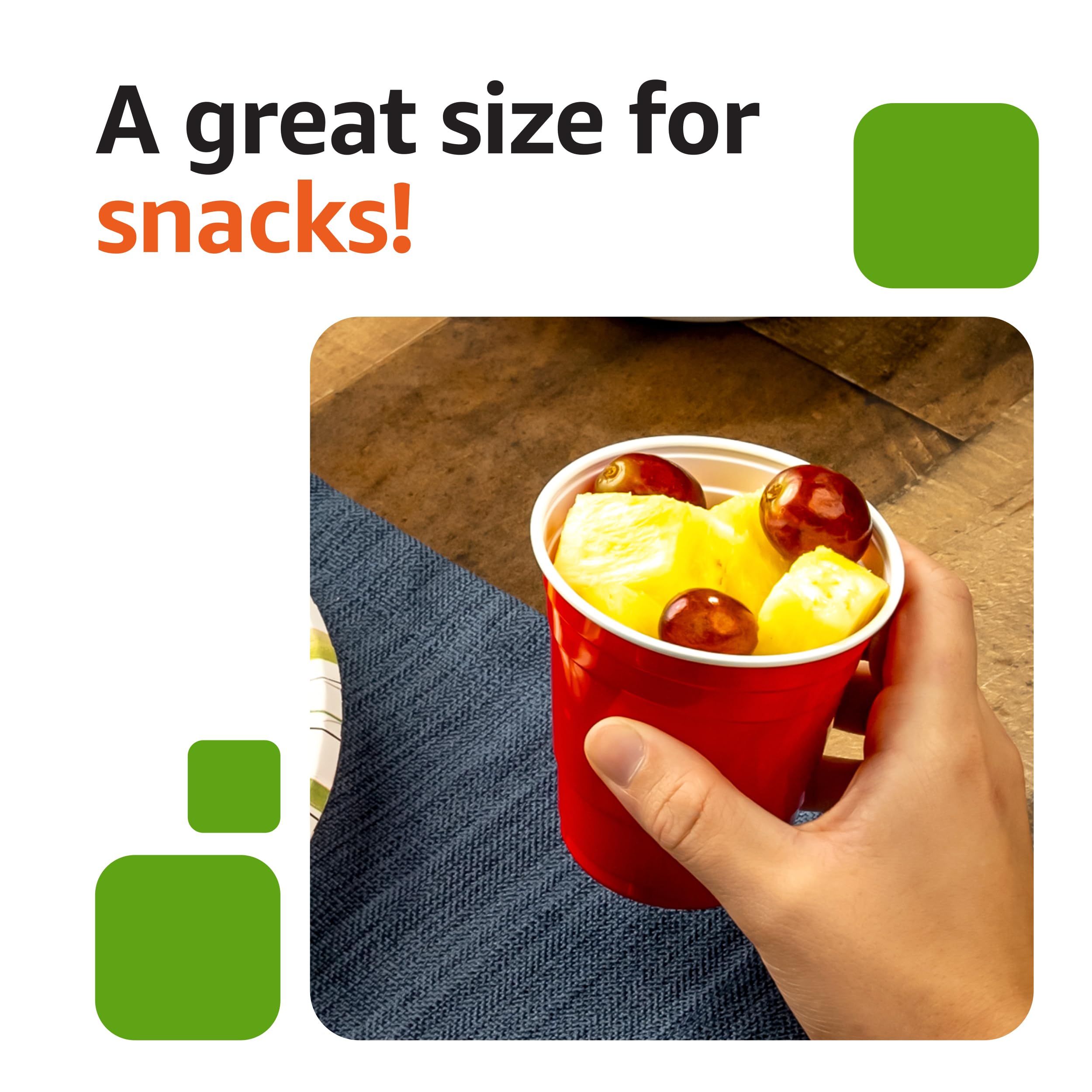 Amazon Basics Disposable Plastic Party Cups, Red, 9Oz, 50 Count