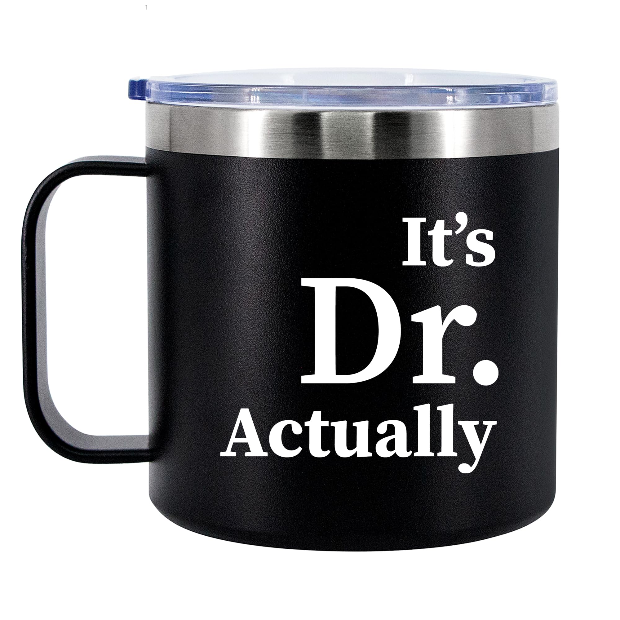 Panvola It'S Dr Actually Doctor Gifts Insulated Coffee Mug 14Oz With Handle And Lid New Phd Student Graduation Gifts From Mom Da