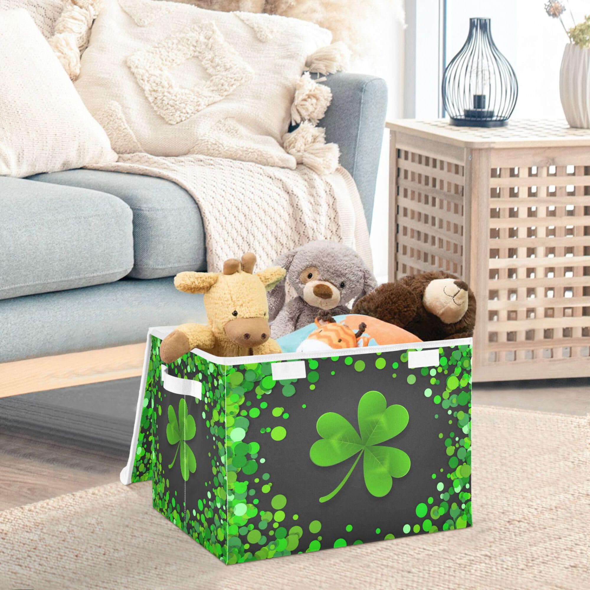 Xigua St. Patrick'S Day Storage Bins With Lids And Carrying Handle,Foldable Storage Boxes Organizer Containers Baskets Cube With