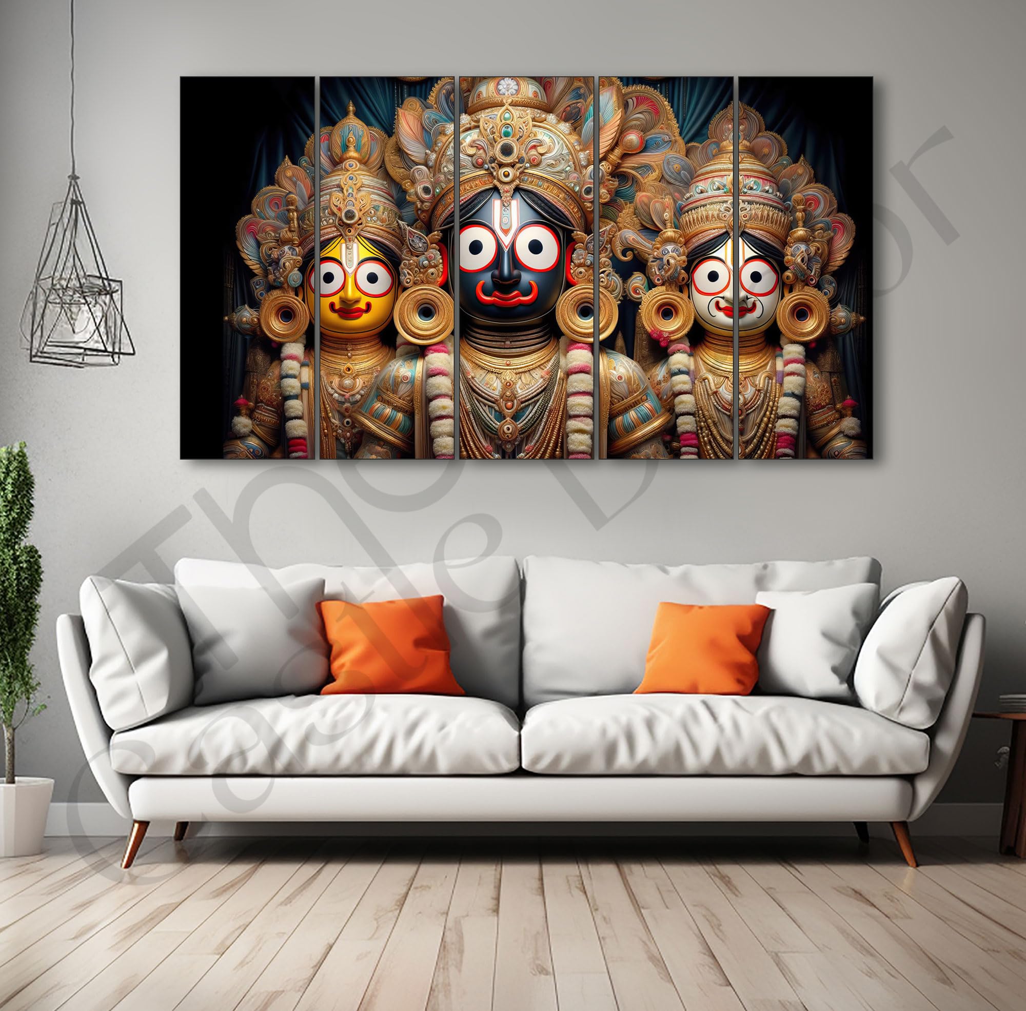 The Castle Decor Shri Jagannath Painting With Frame Big Size 27X48 Wall Art For Living Room,Bedroom,Drawing Room,Hotels-Wooden F