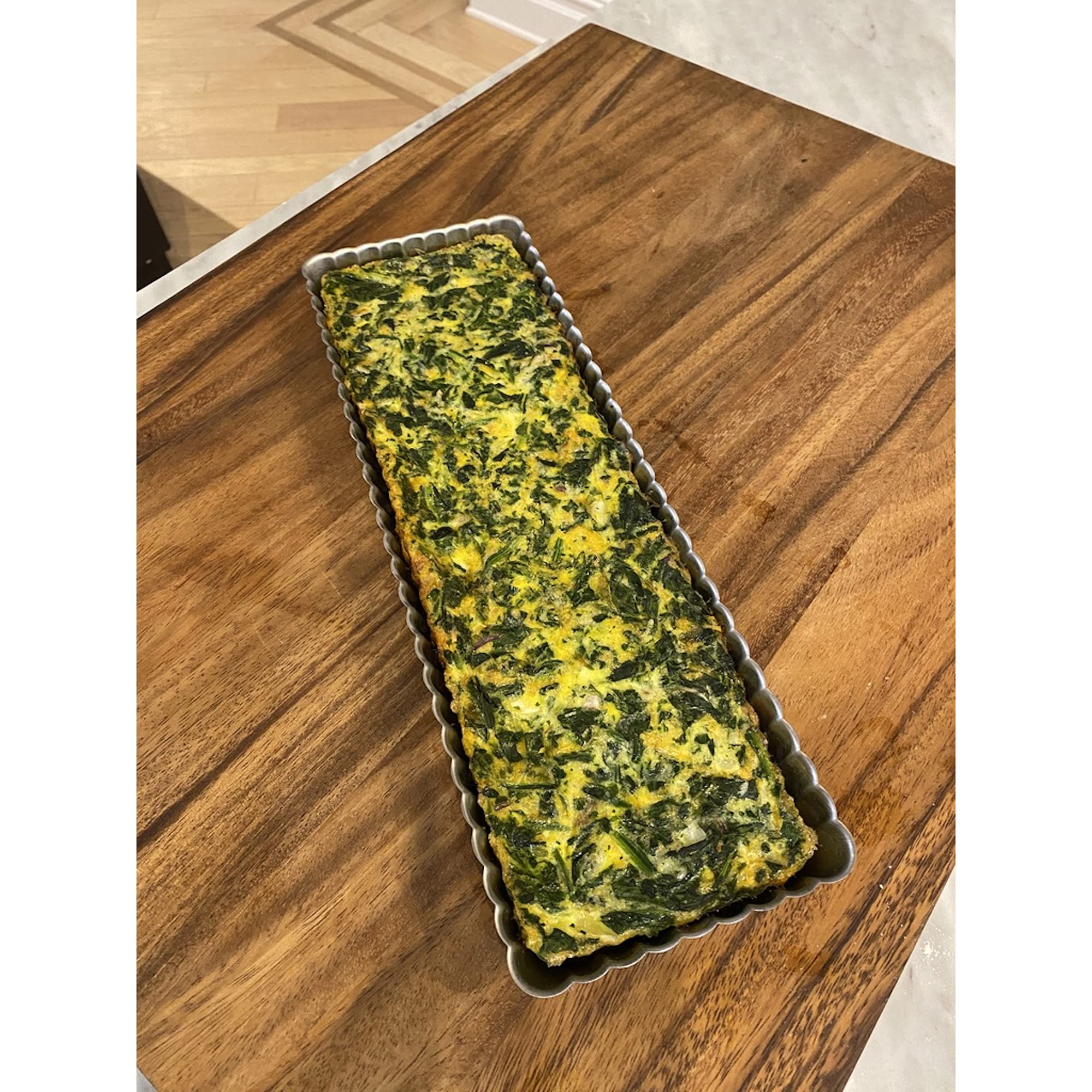 Fox Run 44531 Rectangular Tart Pan, 14.1 X 4.7 X 1 Inch, Silver Stainless Steel With Removable Bottom, Large