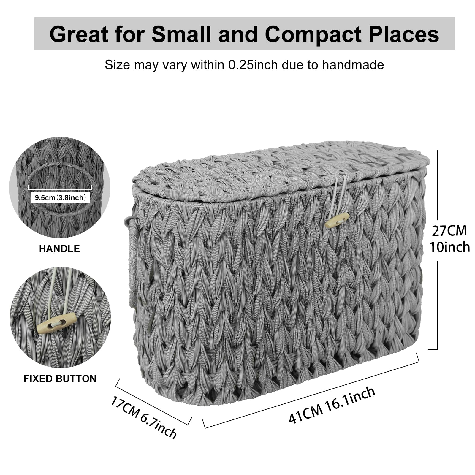 Coeusy Toilet Paper Basket,Wicker Toilet Paper Storage With Lid,Free Standing,Decorative Bathroom Toilet Paper Holder Stand,Narr