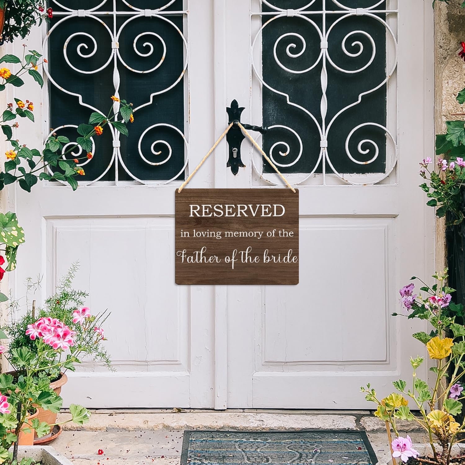 Ryeolo Wedding Memorial Sign for the Father of Bride, in Loving Memory of the Father of Bride Wood Signs Wall Hanging, Memory Me