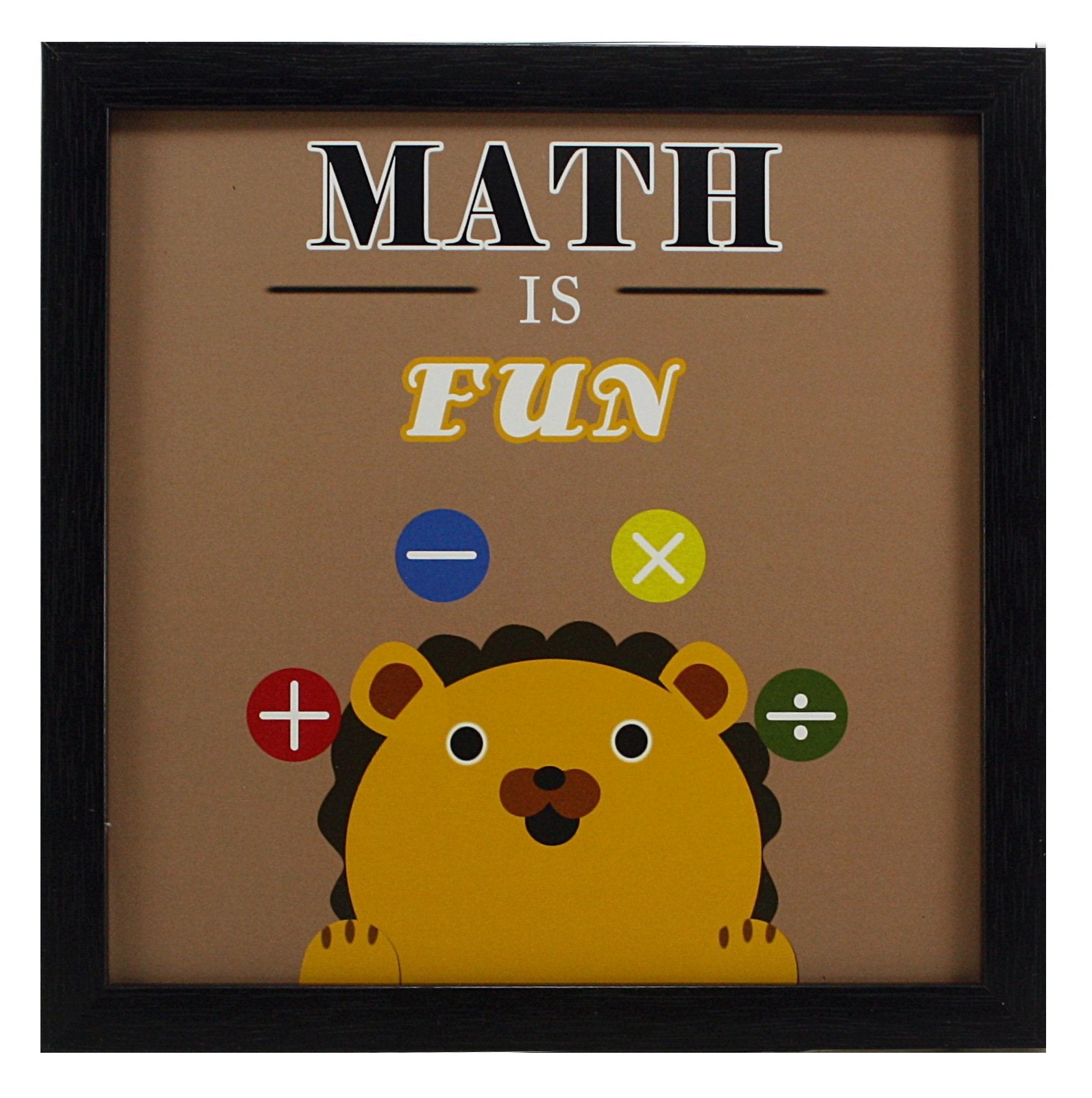 Indianara 3 Piece Set of Framed Wall Hanging Kids Room Decor Science Math Reading Art Prints 8.7 INCH X 8.7 INCH Without Glass