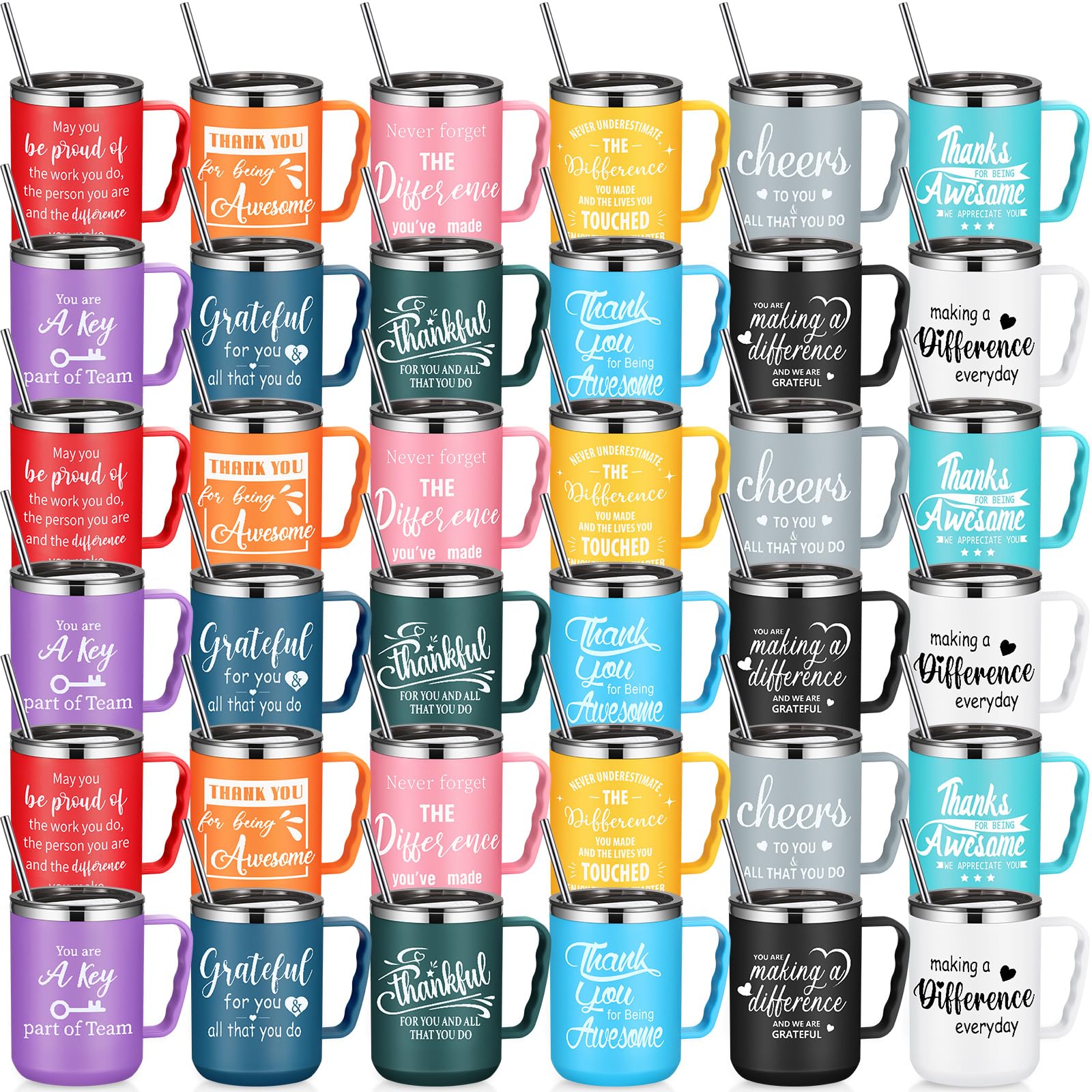 Umigy 36 Pcs Inspirational Coffee Mug Bulk 17oz Employee Appreciation Gift