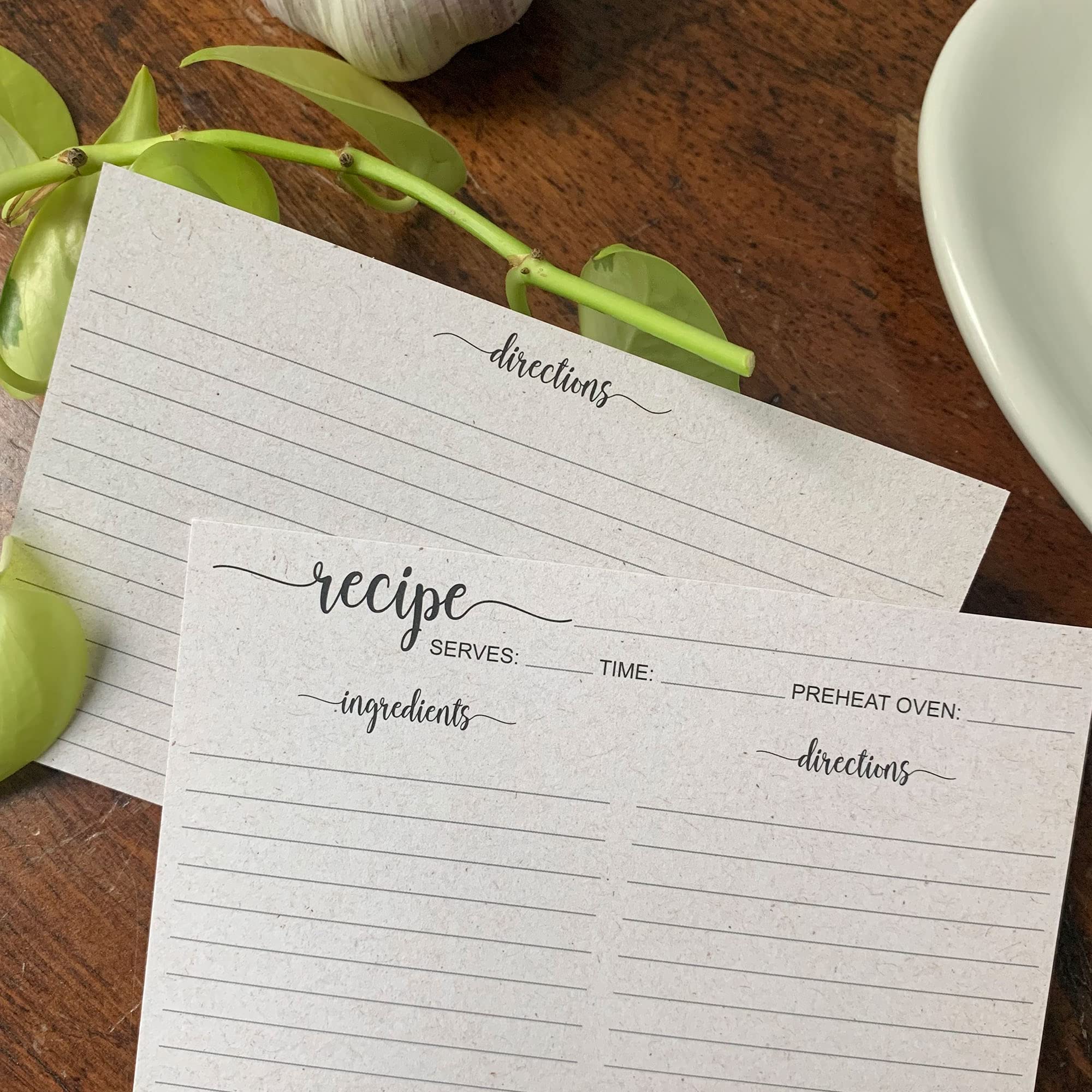 321Done Small Rustic Recipe Cards (Set Of 50) 3 X 5 Minimalist Kraft Tan - Thick Luxury Double-Sided - Made In Usa