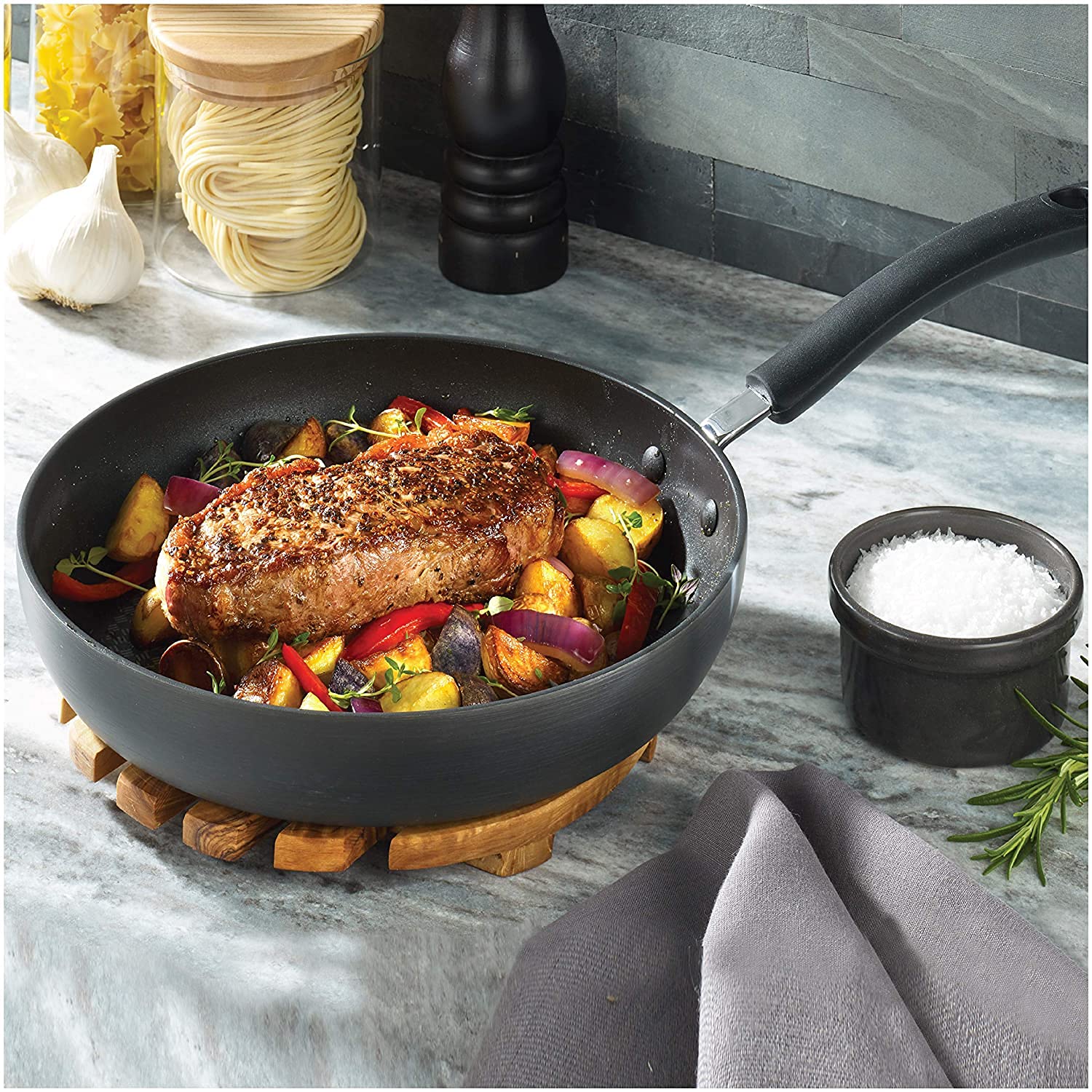 T-Fal Ultimate Hard Anodized Nonstick Fry Pan Set 2 Piece, 8, 10 Inch, Oven Broiler Safe 400F, Kitchen, Cookware, Pots And Pans