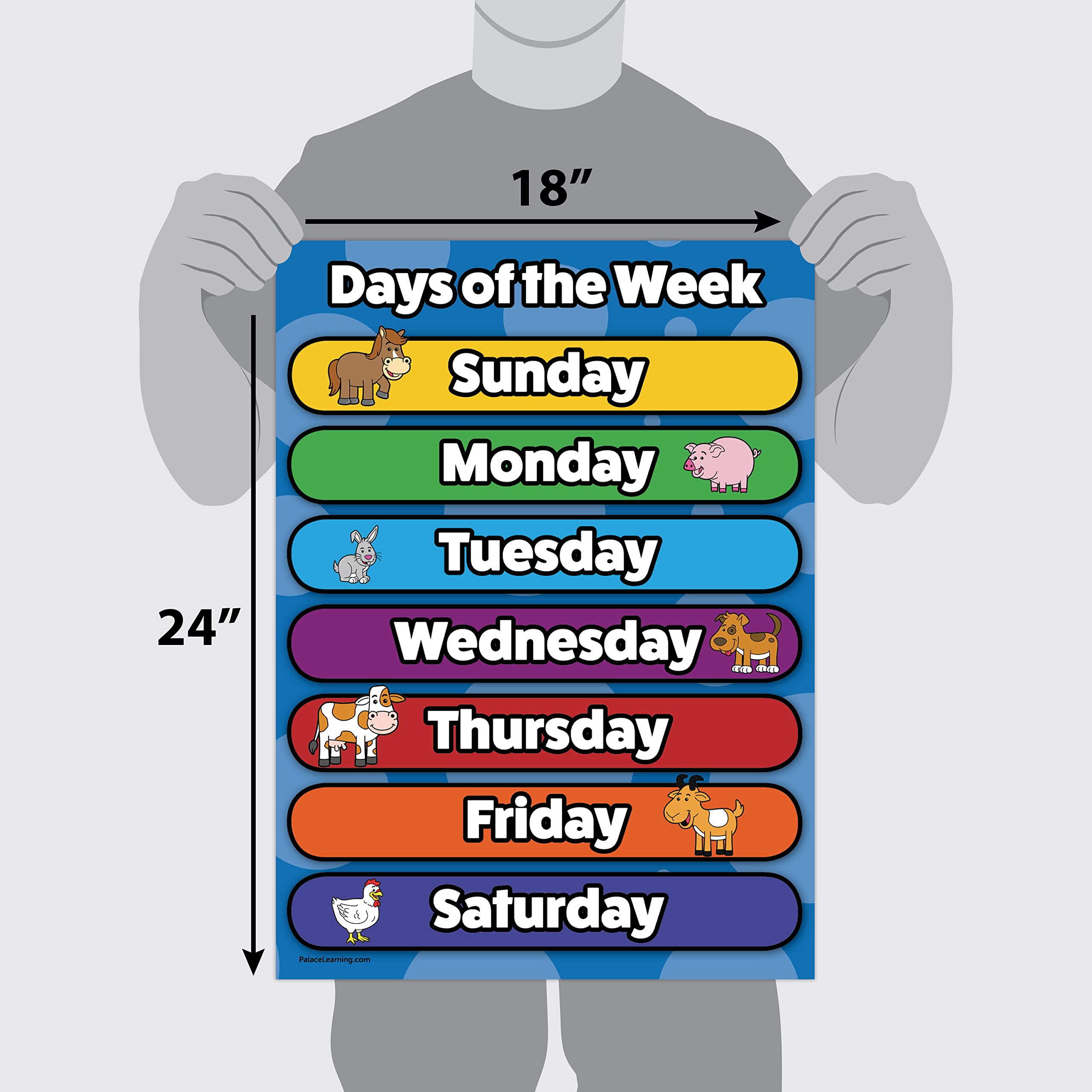 Palace Curriculum Days Of The Week & Months Of The Year Poster Chart Set - Laminated (18X24)