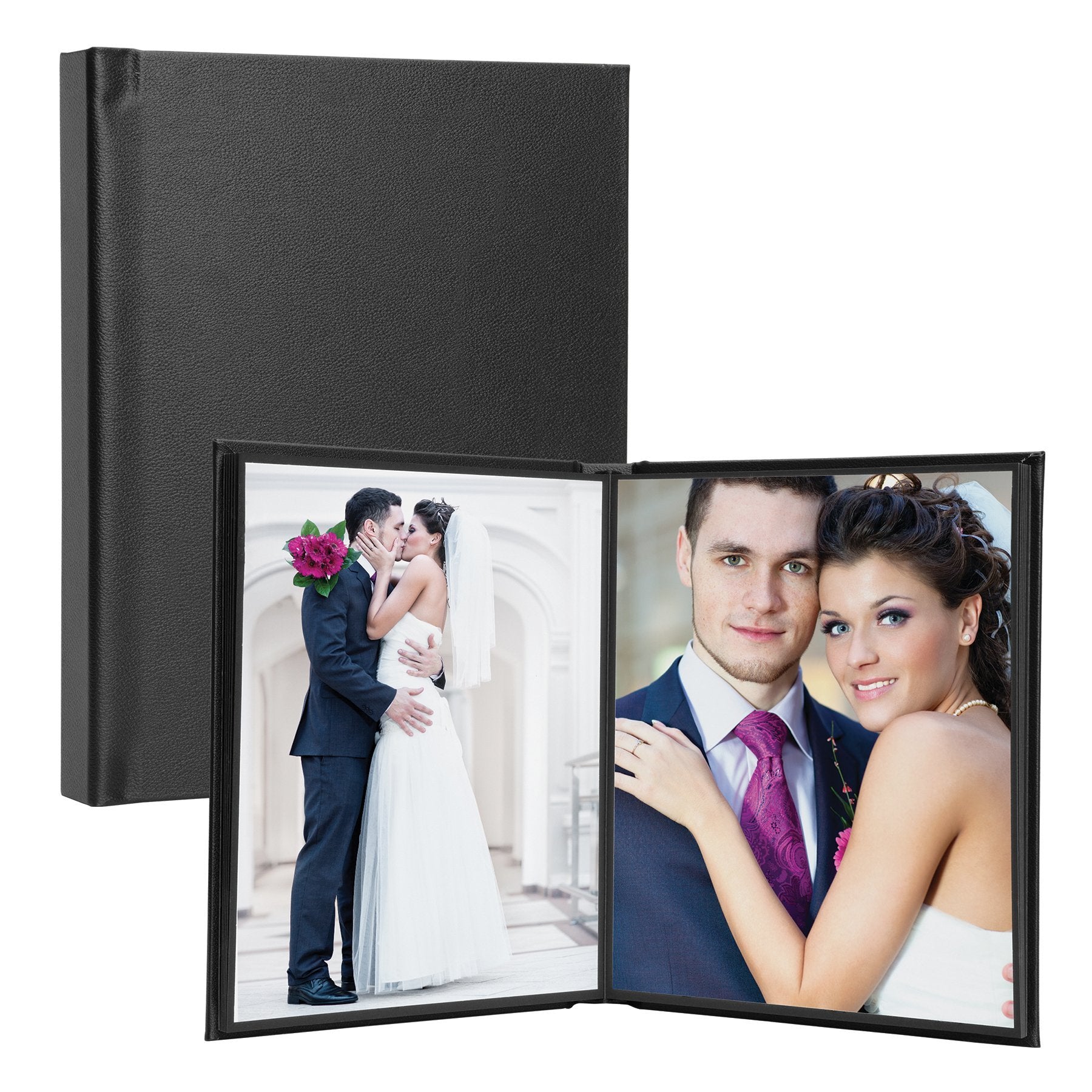 8 x 10 Black Leather Self-Stick Photo Album - Holds 20 Photos