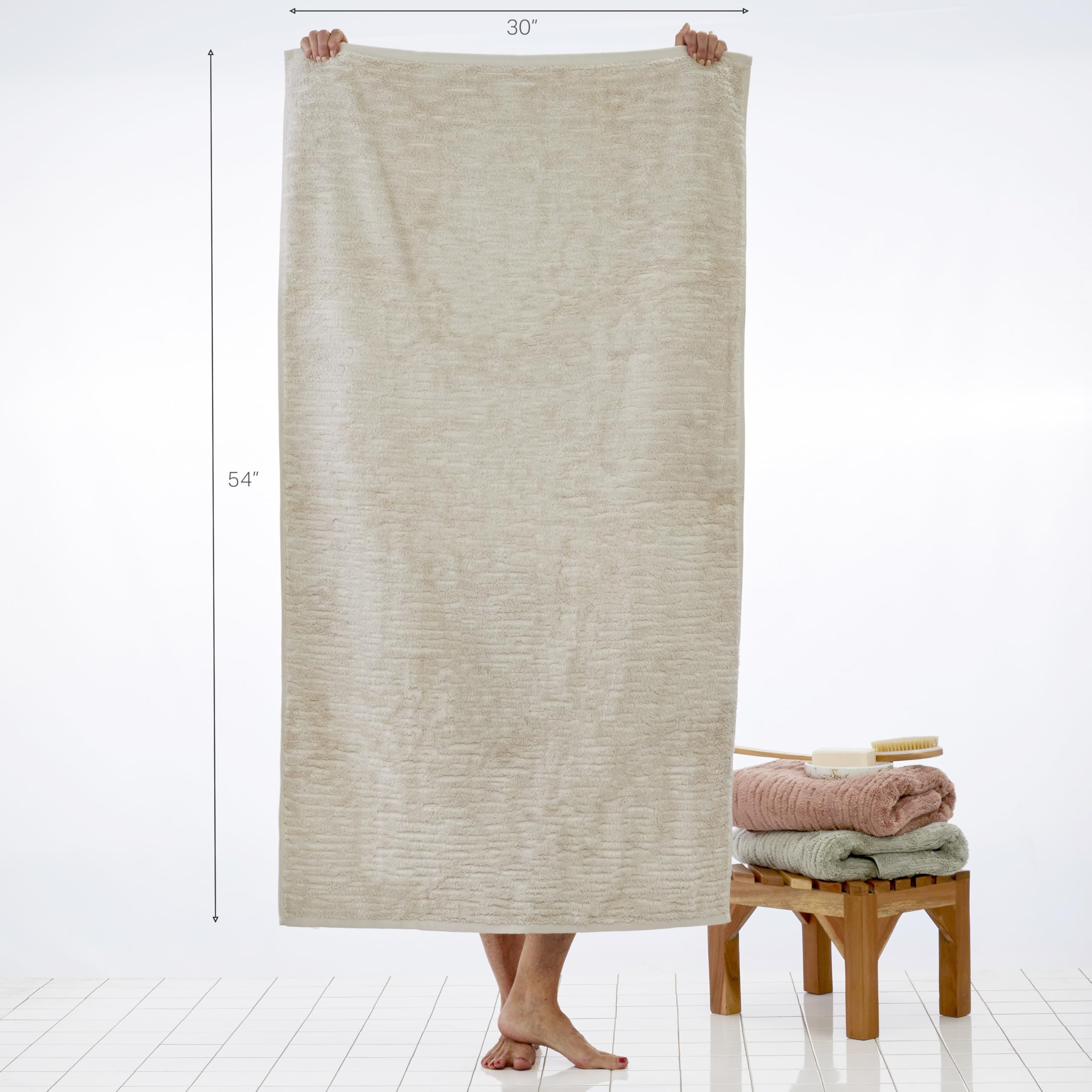 Skl Home Cloudsoft Cotton Luxury Bath Towel, Oatmeal