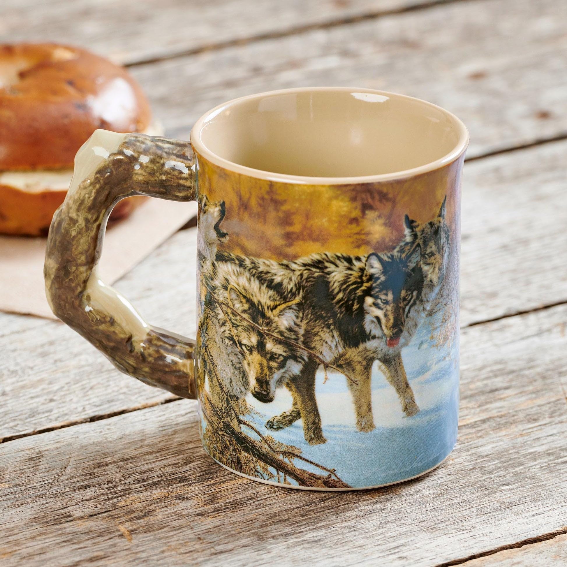 Wild Wings Wolves Sculpted Mug by Lee Kromschroeder