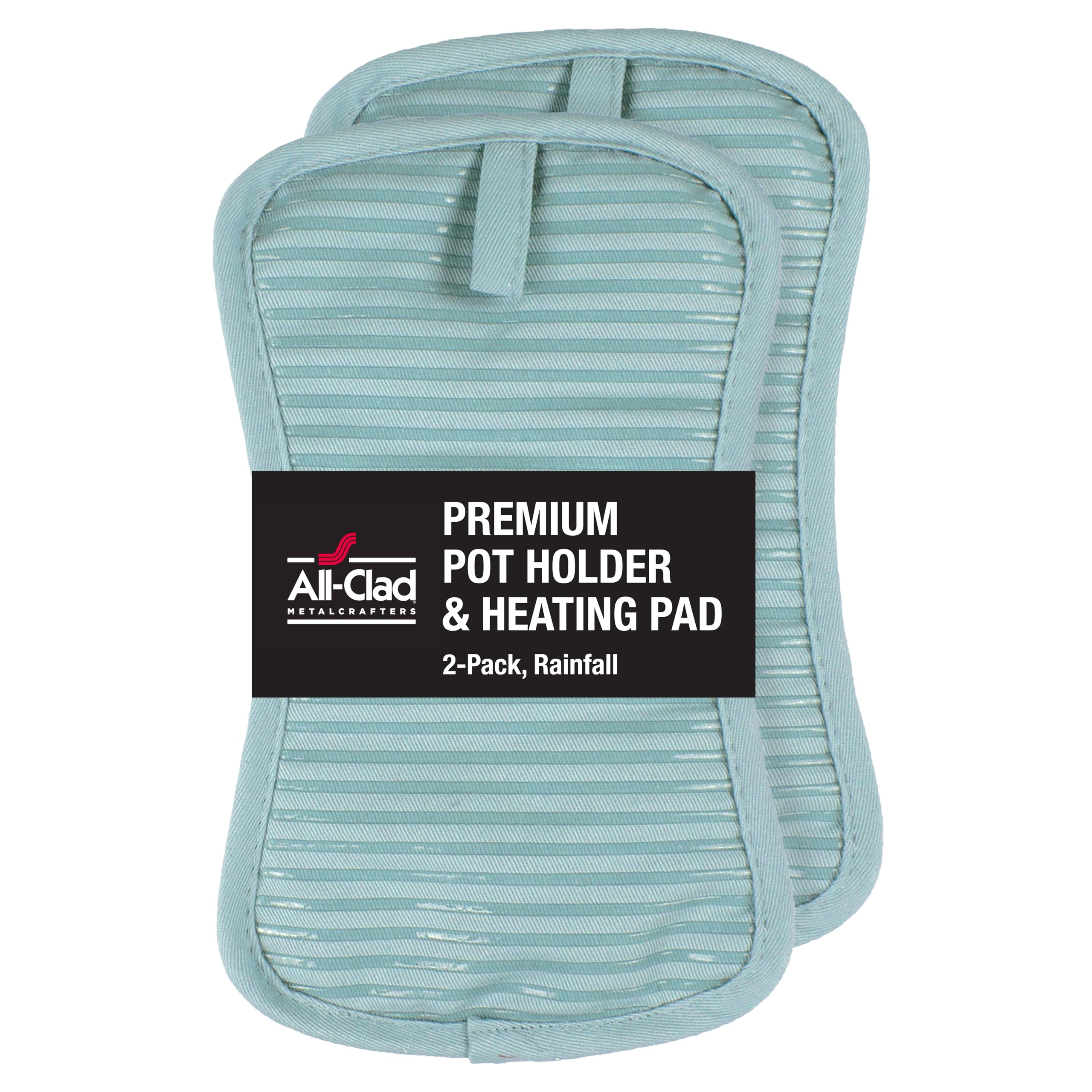 All-Clad Premium Pot Holder & Heating Pad, (2-Pack) Heat Resistant To 500 Degrees, 100% Cotton 10''X6.25'' For Kitchen And Barbe