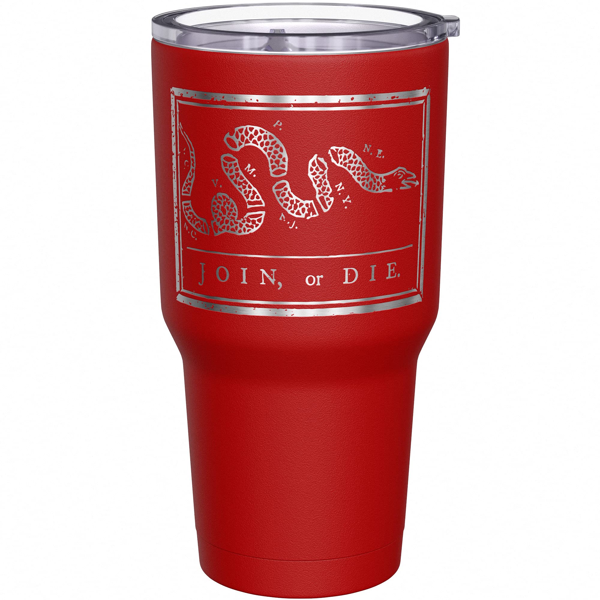 We The People Holsters - Join Or Die - Benjamin Franklin Mug - American Flag Coffee Travel Mug - Colonial America Tumbler - Double Insulated Tumbler - 30 oz