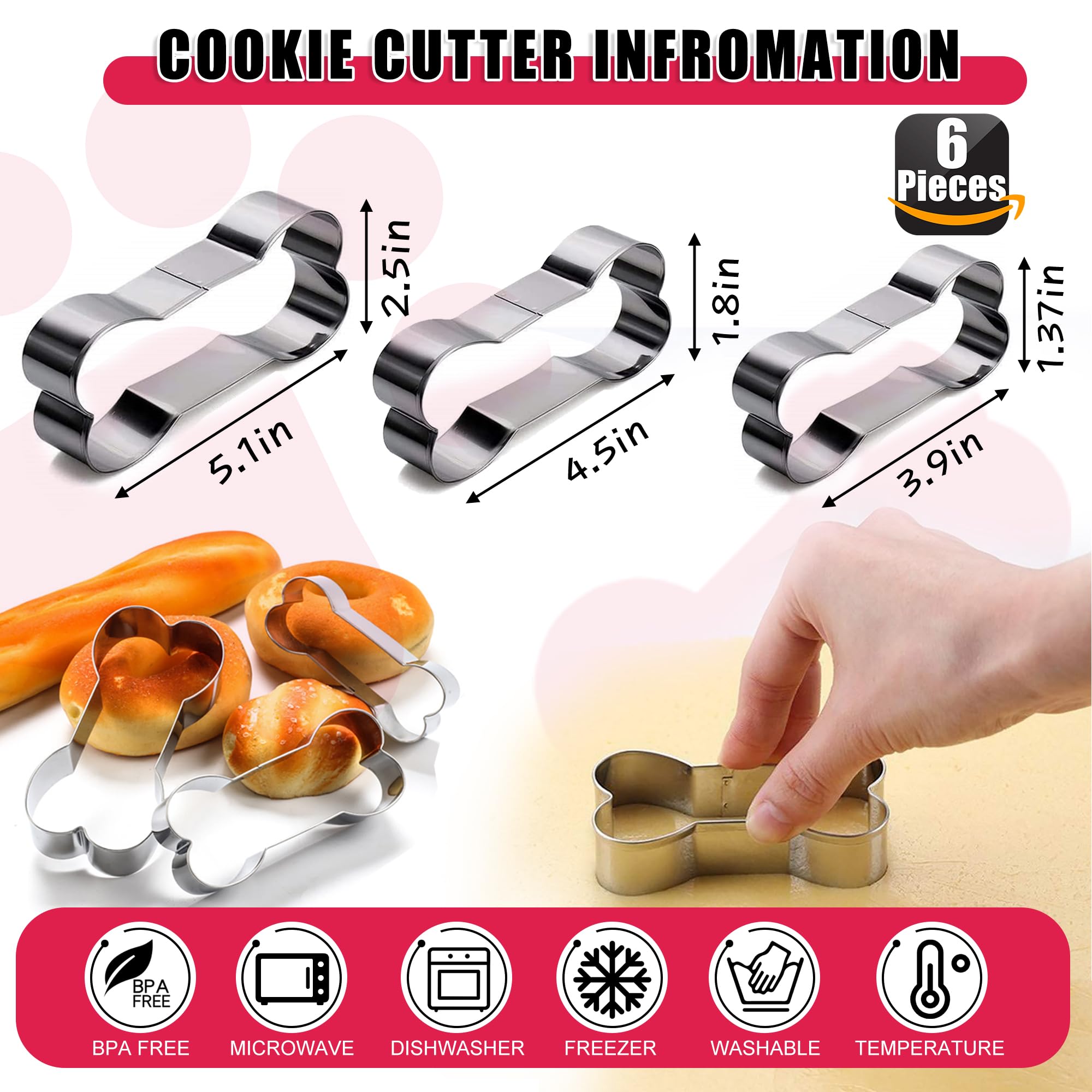 Rugvomwm Silicone Molds Puppy Dog Paw And Bone Molds For Baking,Chocolate Molds,Silicone Dog Treat Mold - 6 Pack