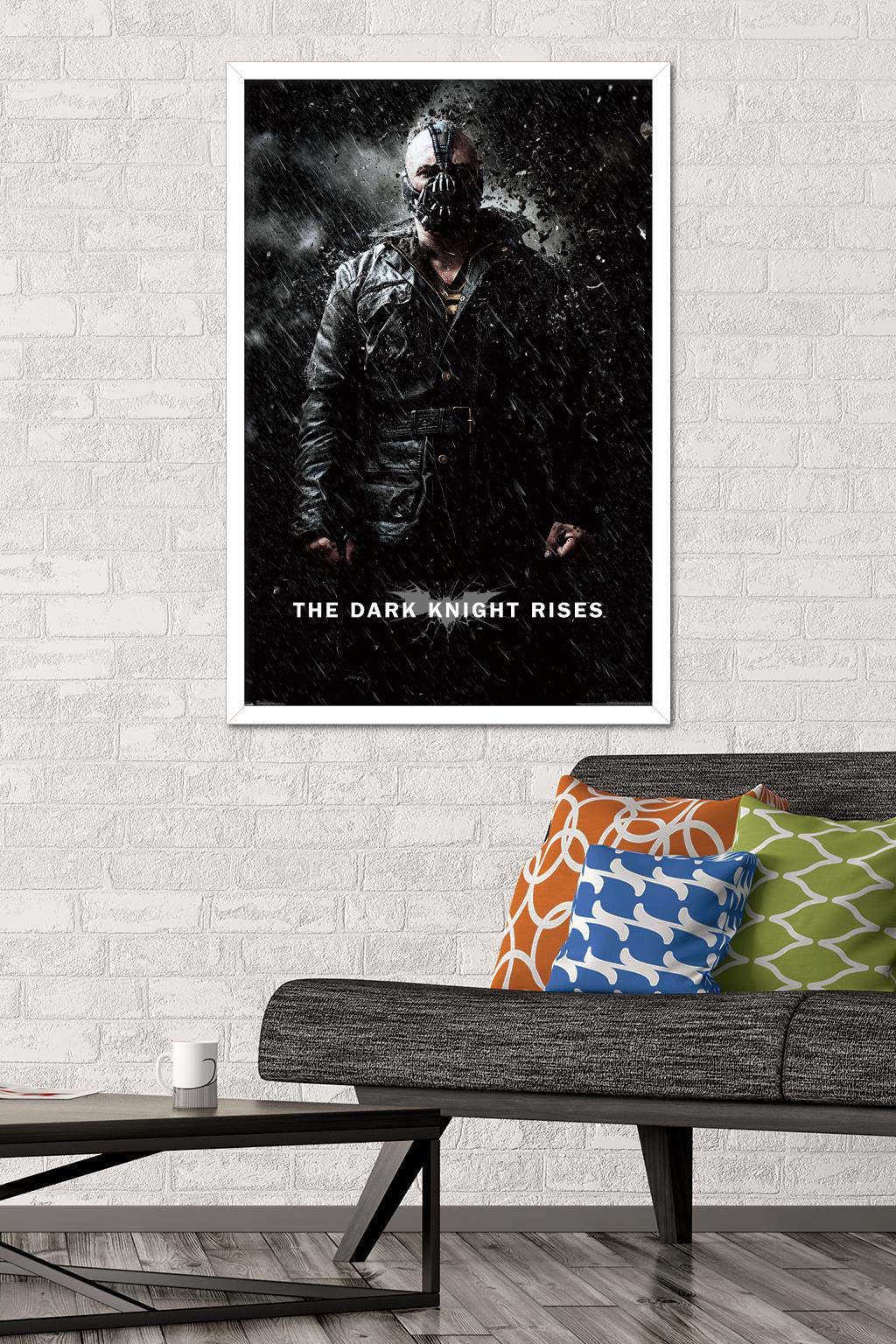 Trends International Dc Comics Movie - The Dark Knight Rises - Bane Rain Wall Poster, 22.375'' X 34'', White Framed Version